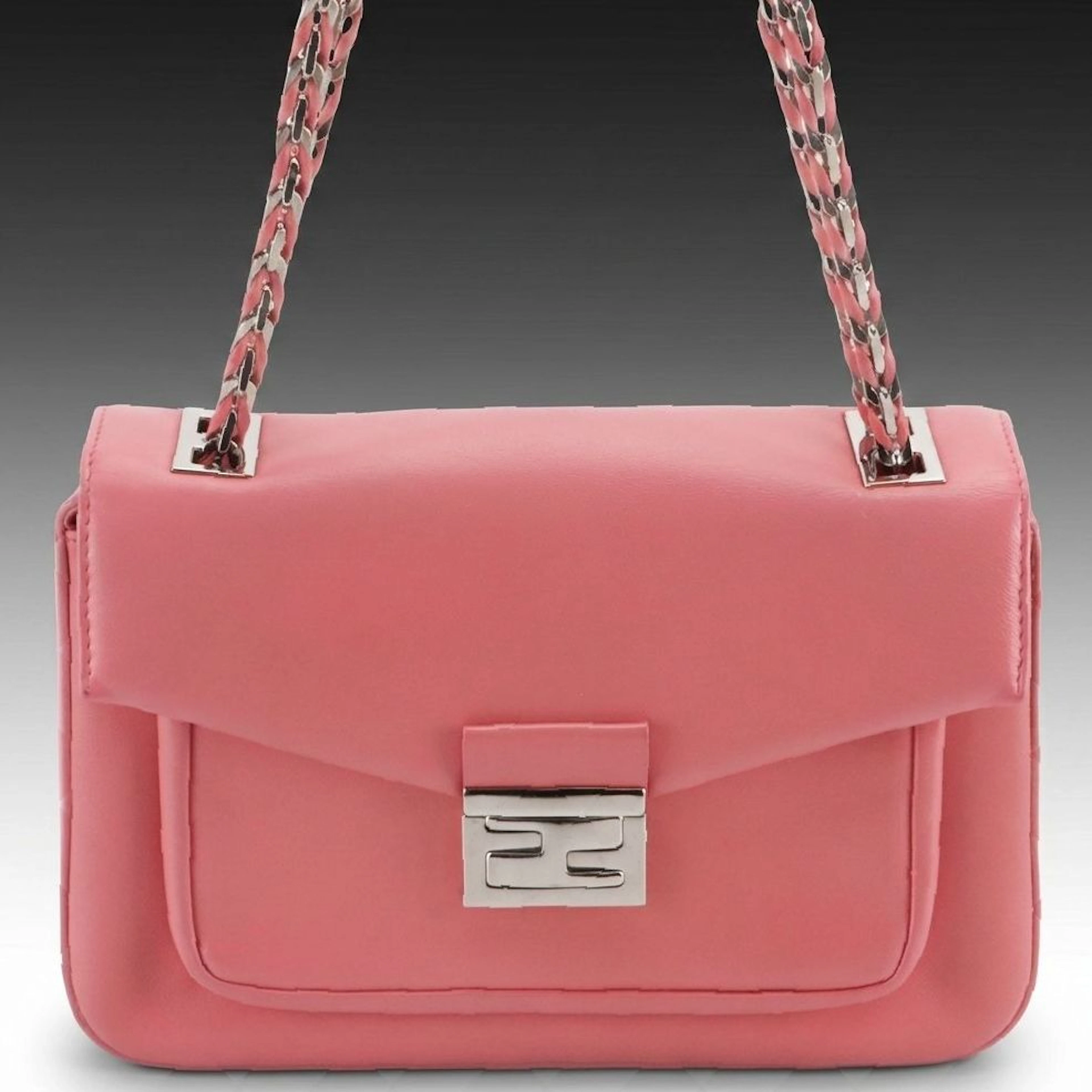 Fendi Be Baguette Bag 8BR677 in Pink Lambskin Leather