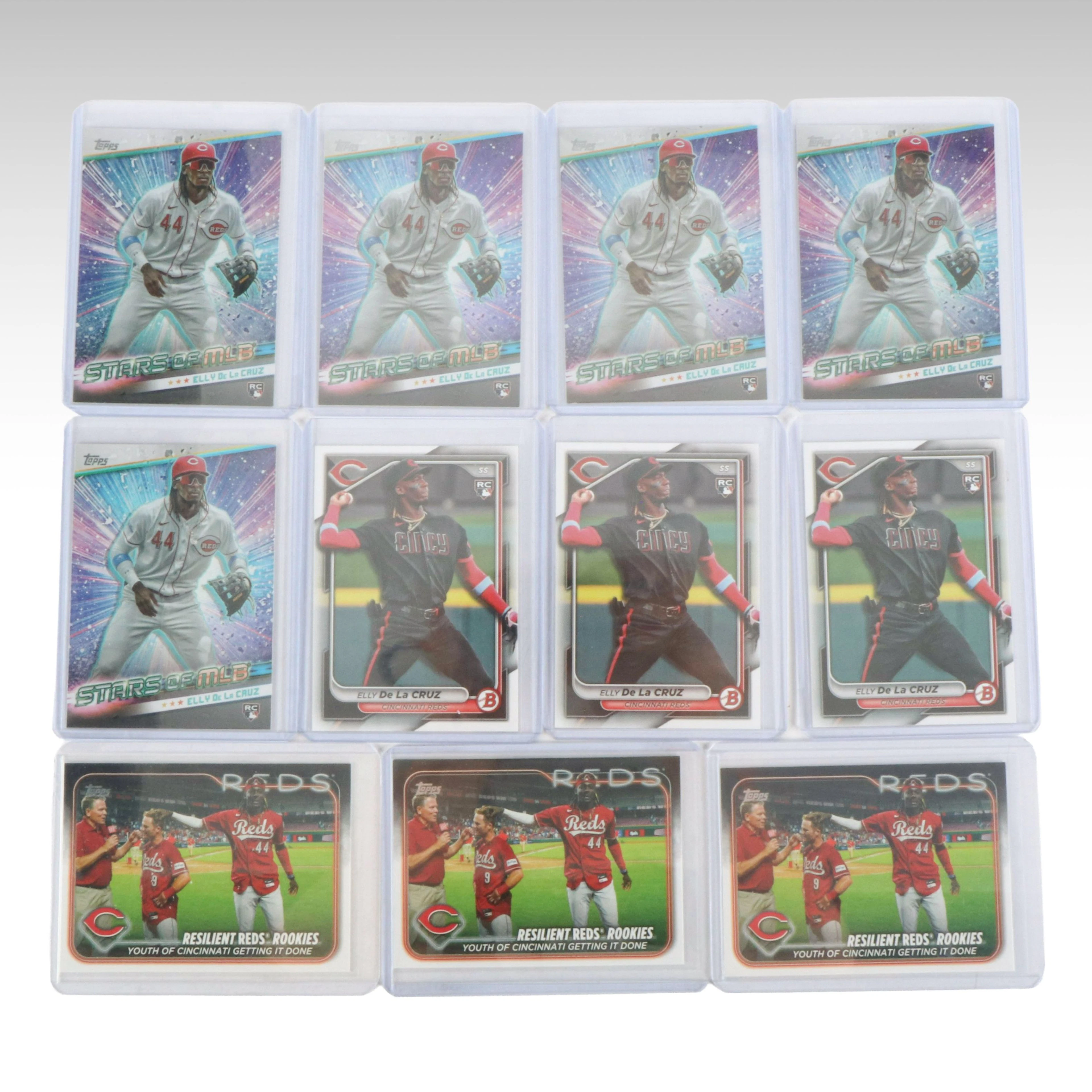 Eleven Elly De La Cruz Rookie Year Cincinnati Reds Baseball Cards