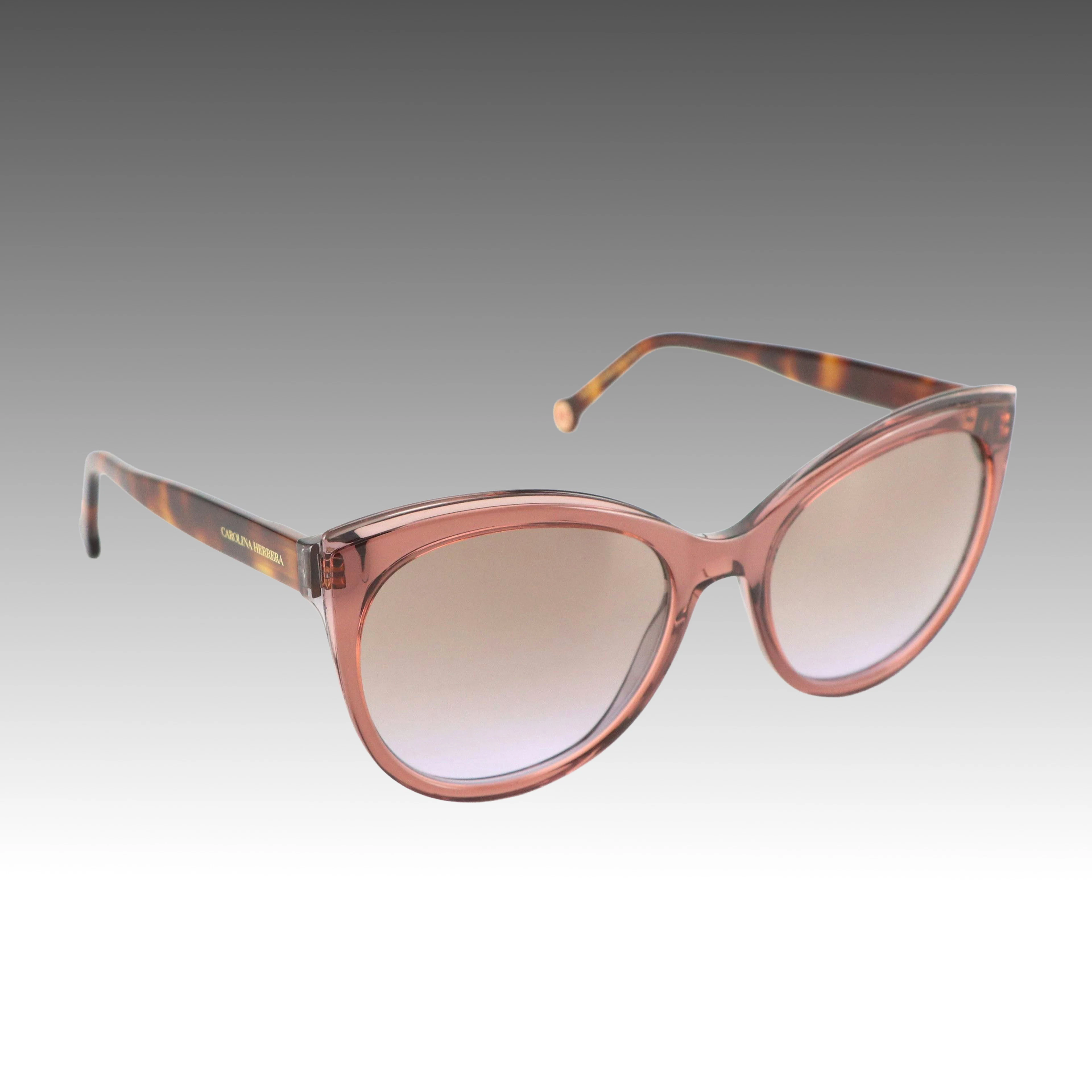 Carolina Herrera HER0175/S Transparent Brown Cat Eye Sunglasses with Soft Case