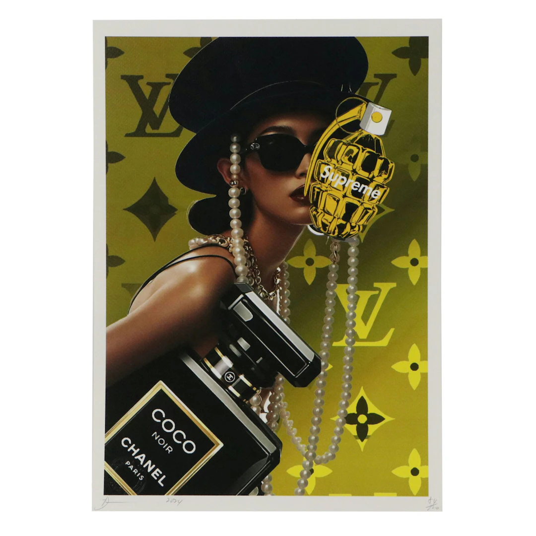 Death NYC Pop Art Graphic Print Chanel Coco Noir x Louis Vuitton
