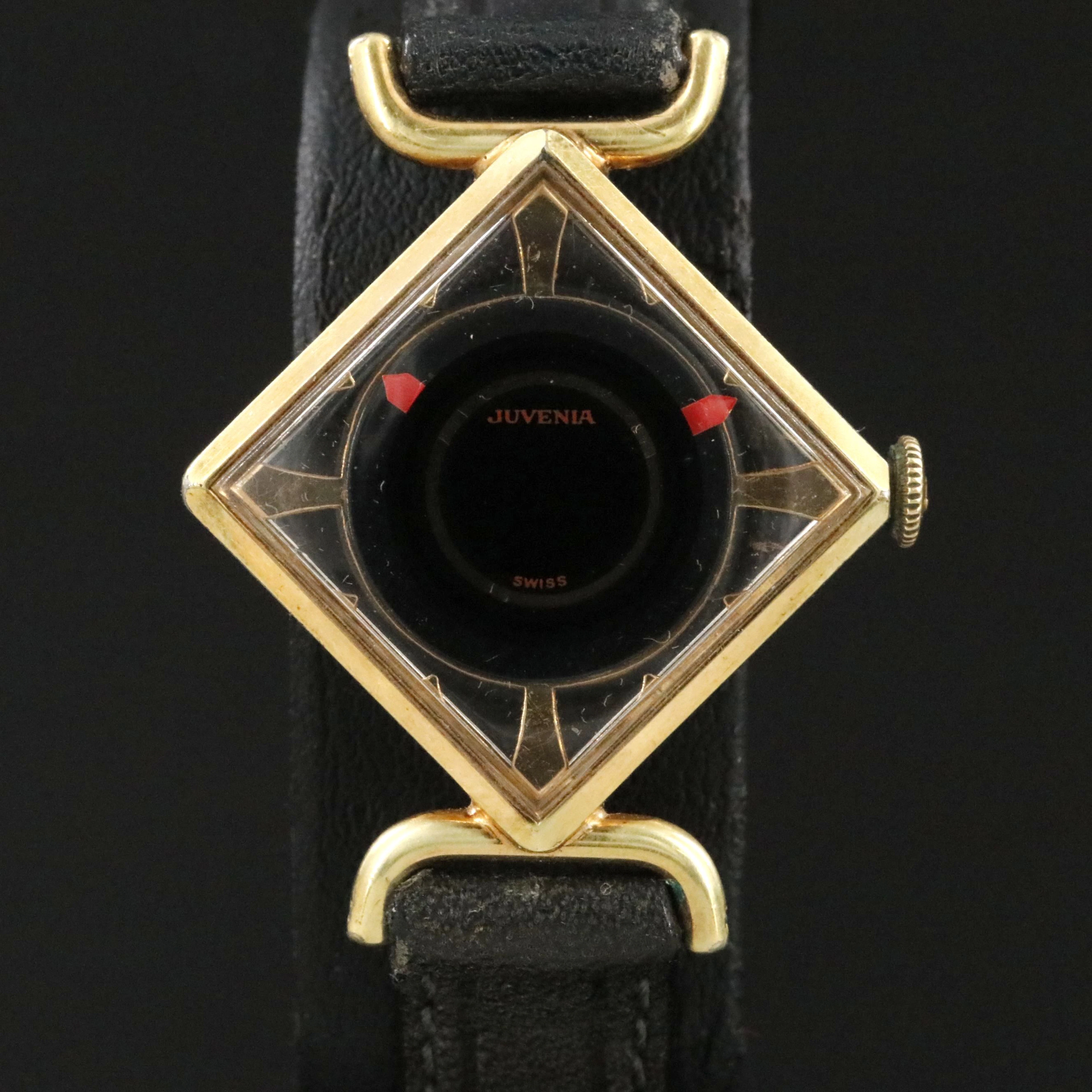 Juvenia Mystery Dial Rhombus Swiss Stem Wind Watch