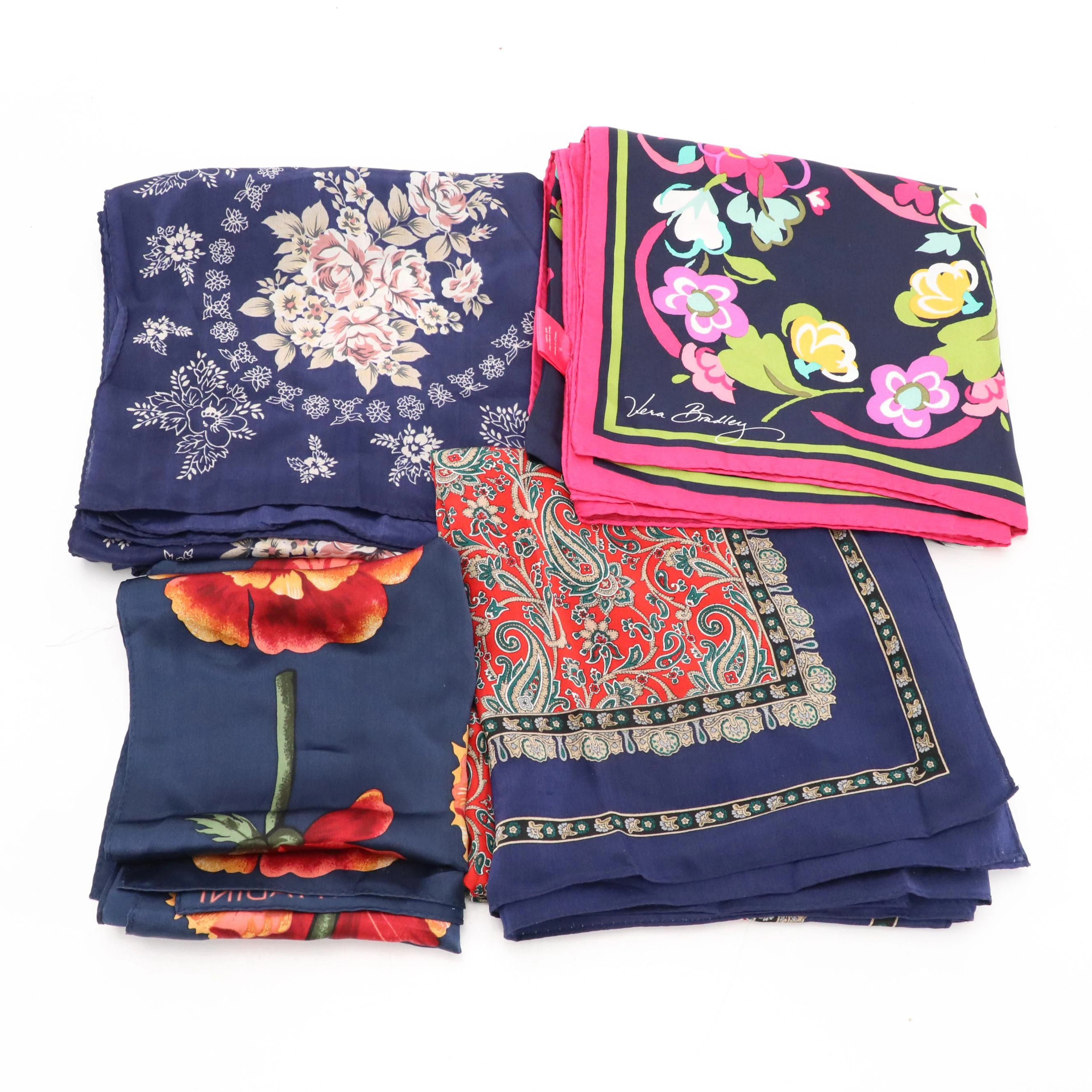 Vera Bradley, Adrienne Vittadini & Axcess Silk Printed Scarves w/ Other Scarf