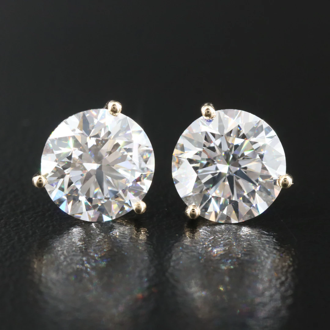 14K 4.06 CTW Lab Grown Diamond Stud Earrings with IGI Reports