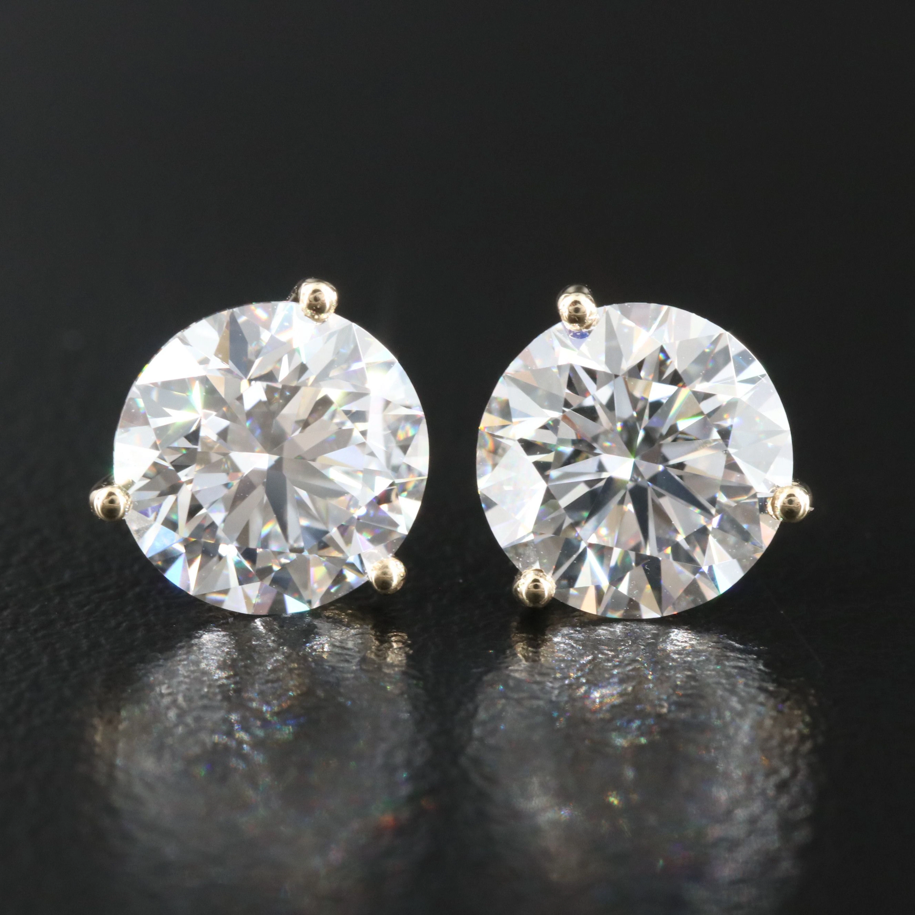 14K 4.06 CTW Lab Grown Diamond Stud Earrings with IGI Reports