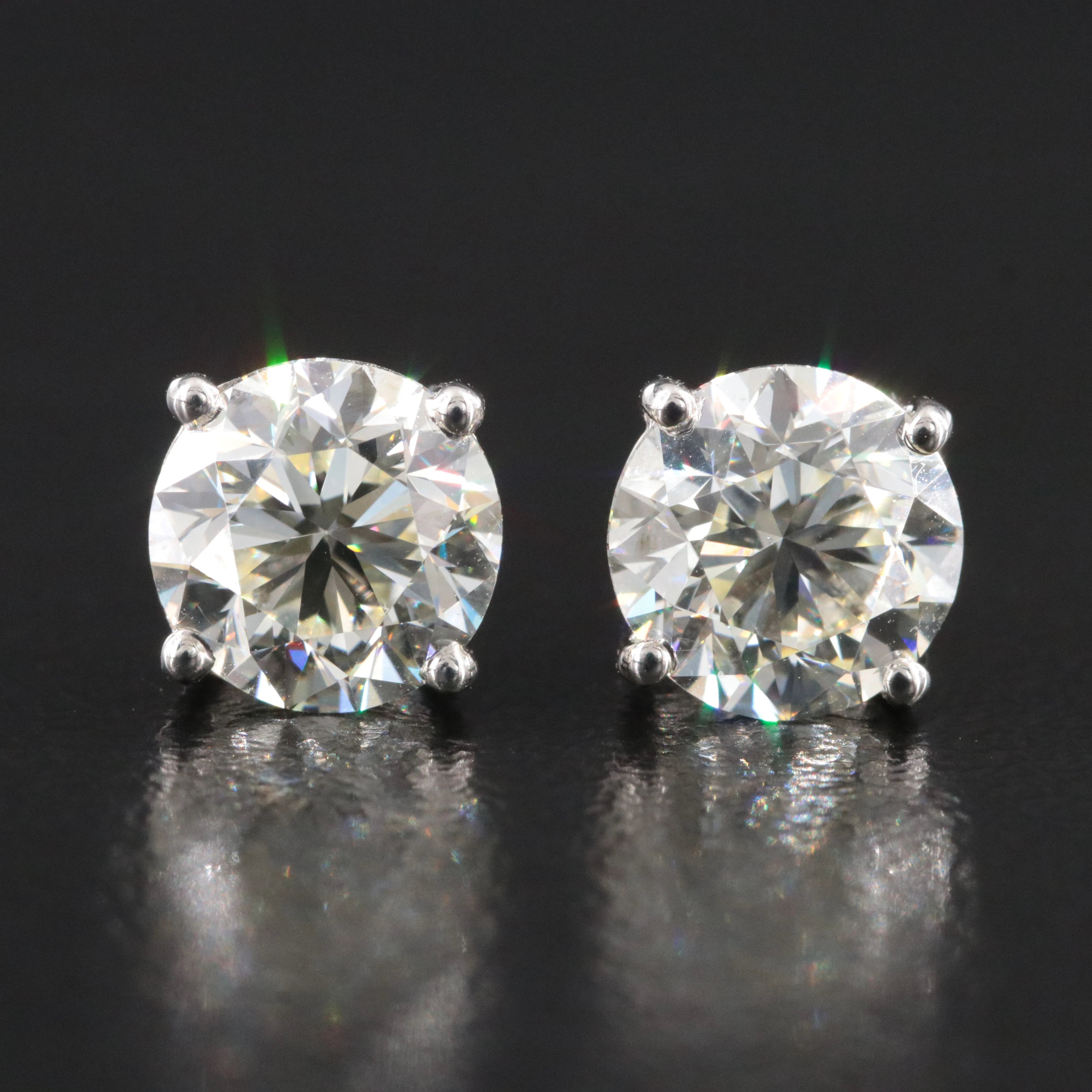 Platinum 3.00 CTW Diamond Stud Earrings