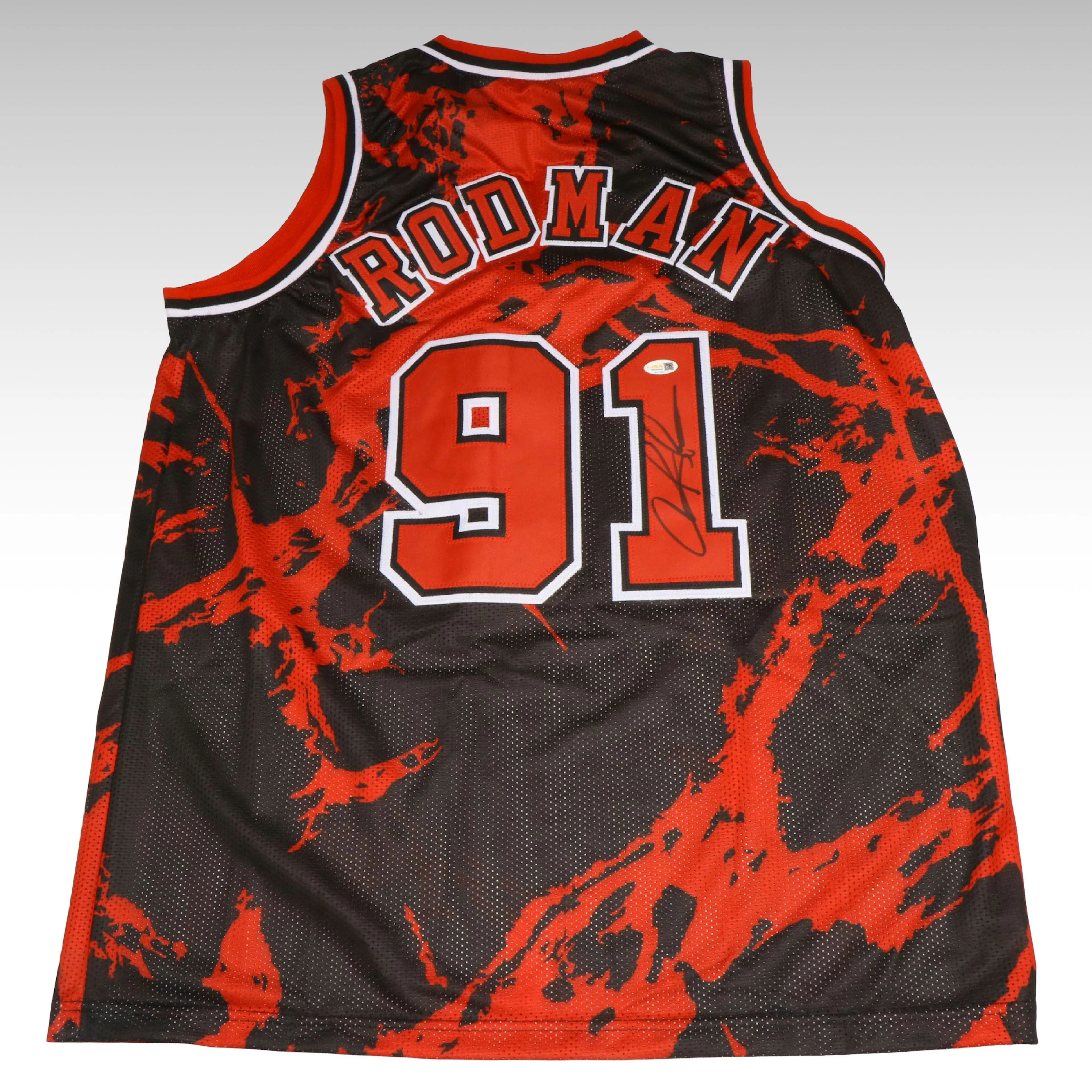 Dennis Rodman Signed Chicago Bulls Basketball Jersey, JSA