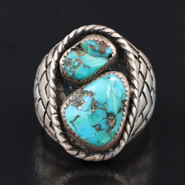 Vintage Southwestern Sterling Turquoise Ring