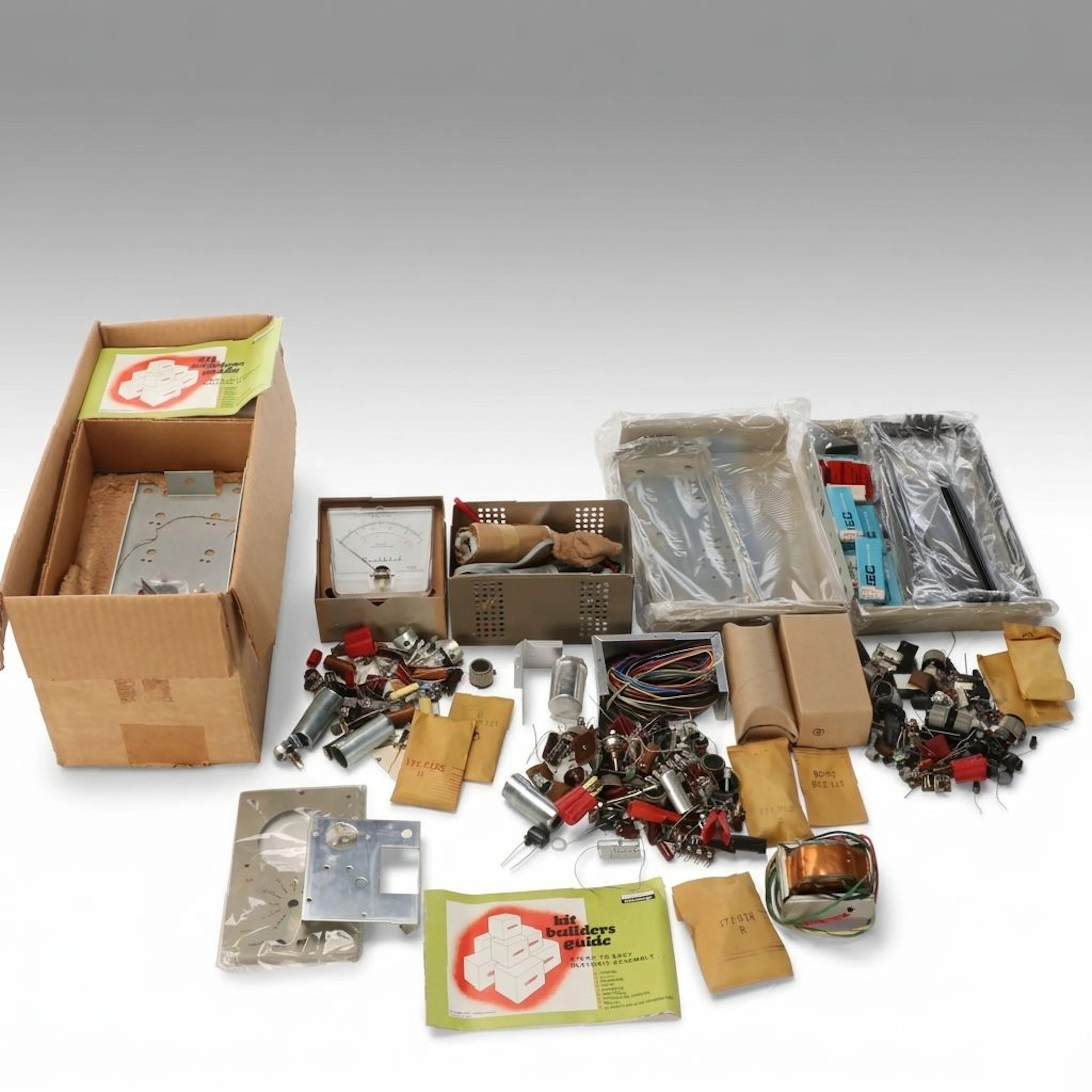 Assorted Vintage Electronic Components and Kit Parts
