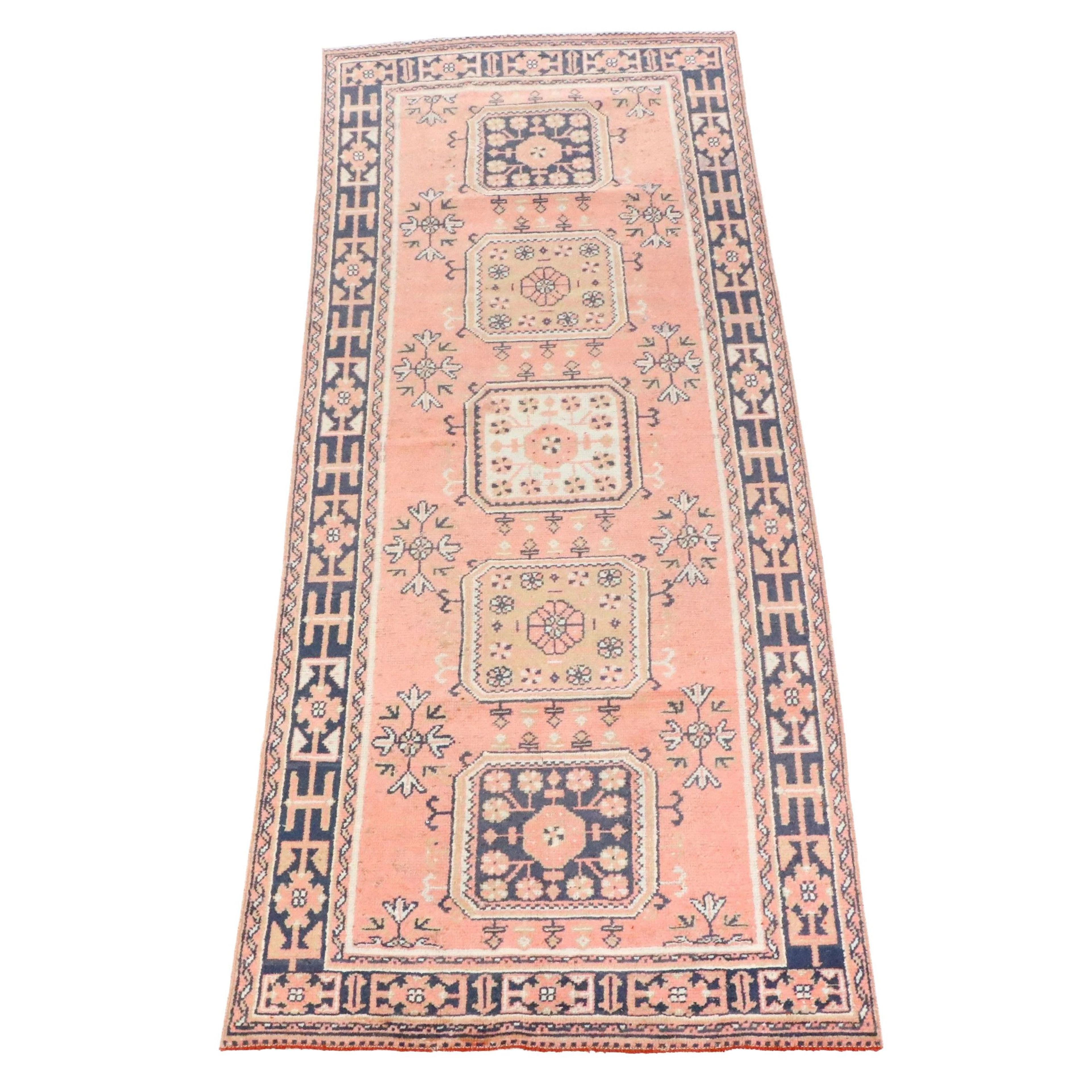 4'4 x 10'7 Hand-Knotted Turkish Anatolian Style Long Rug