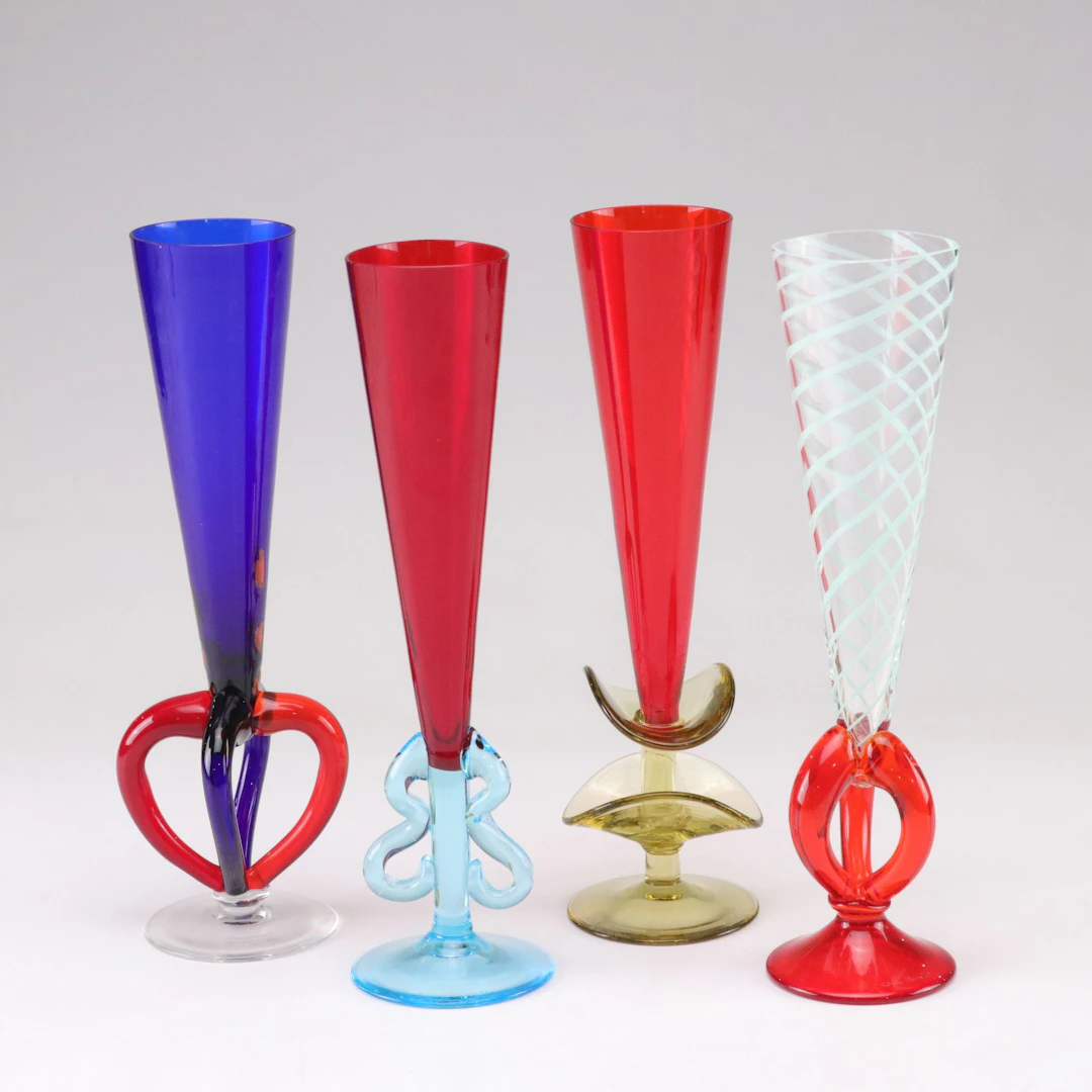 Carlo Moretti Murano Glass Champagne Glasses