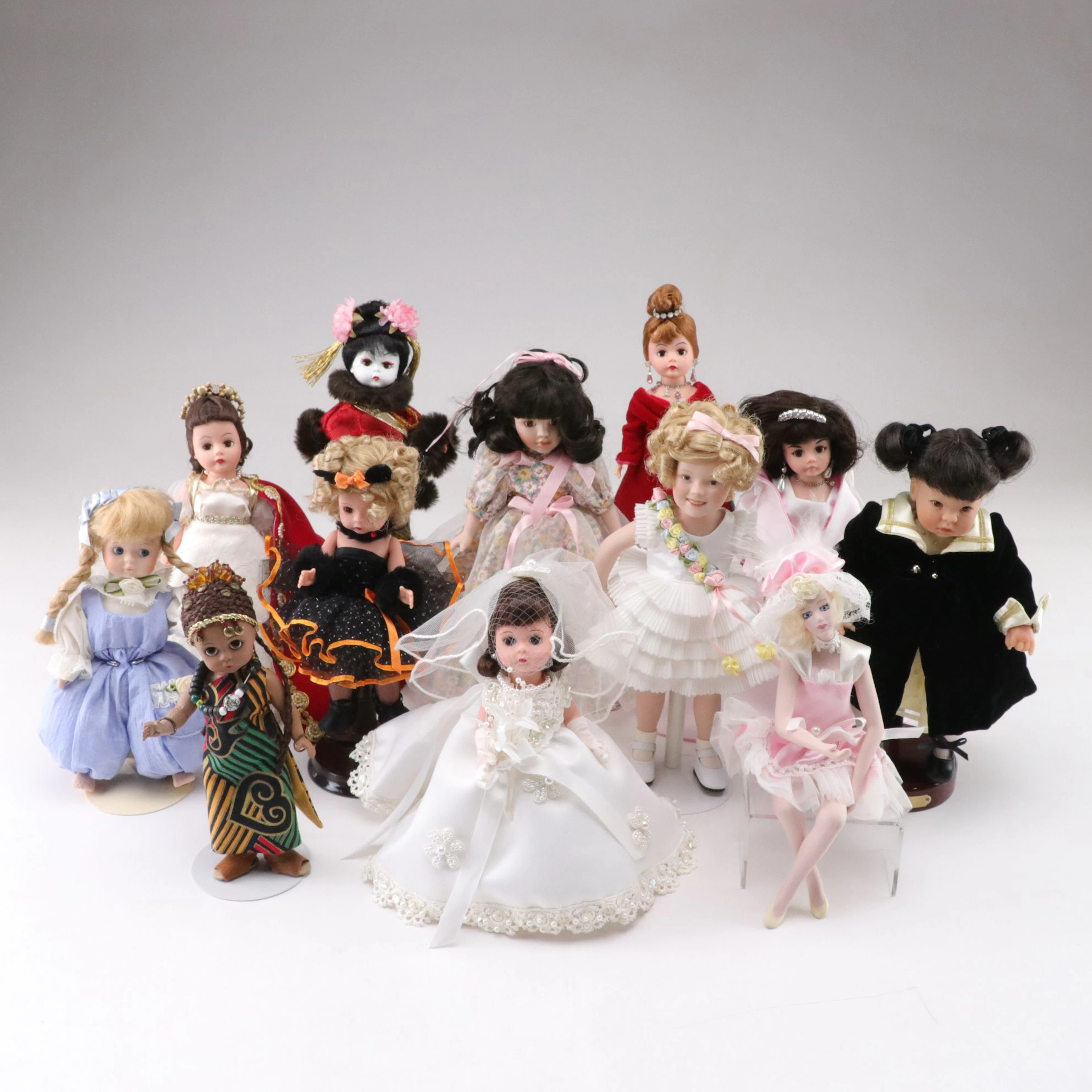 Madame Alexander Dolls with Other Porcelain Dolls