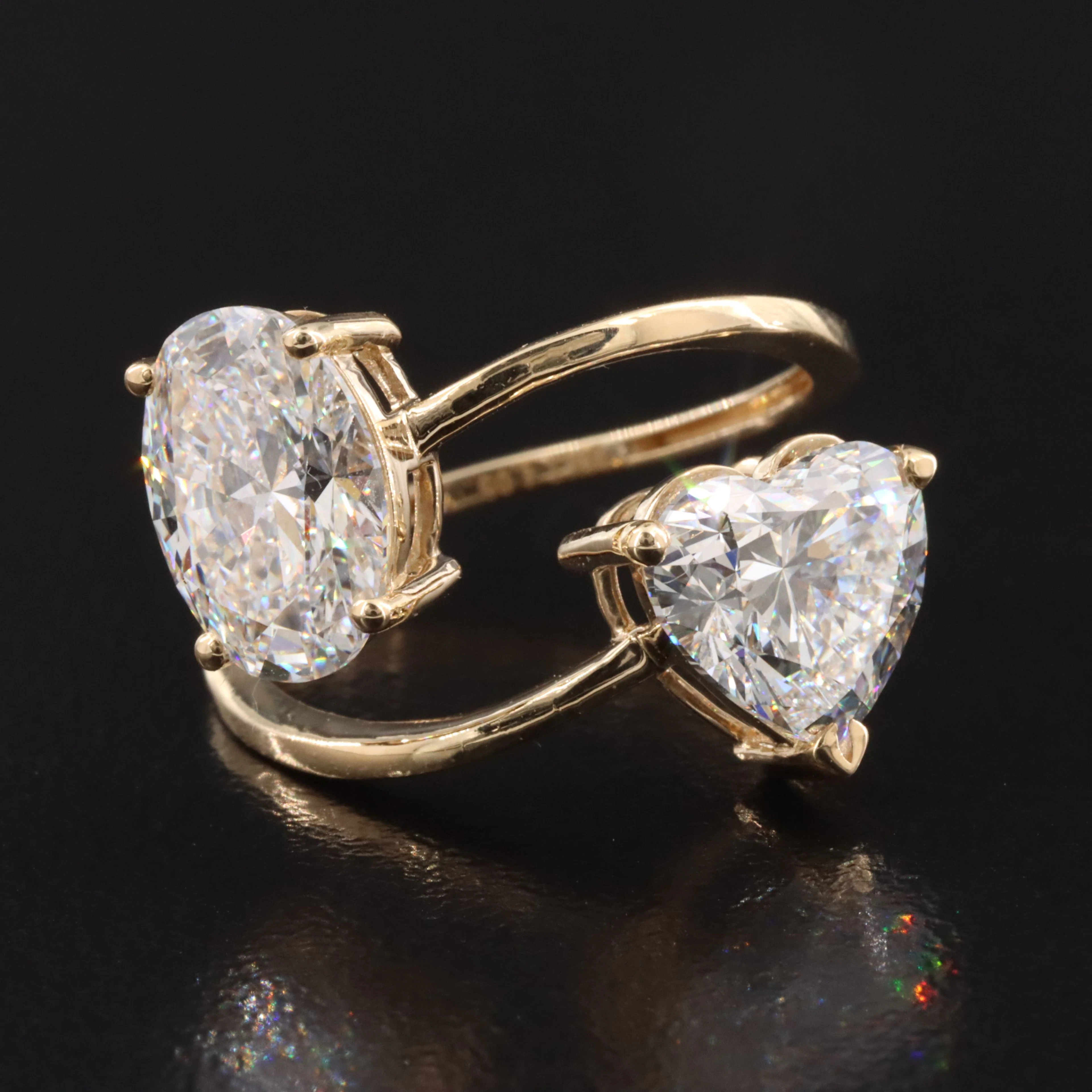 14K 4.05 CTW Lab Grown Diamond Bypass Ring with IGI Reports