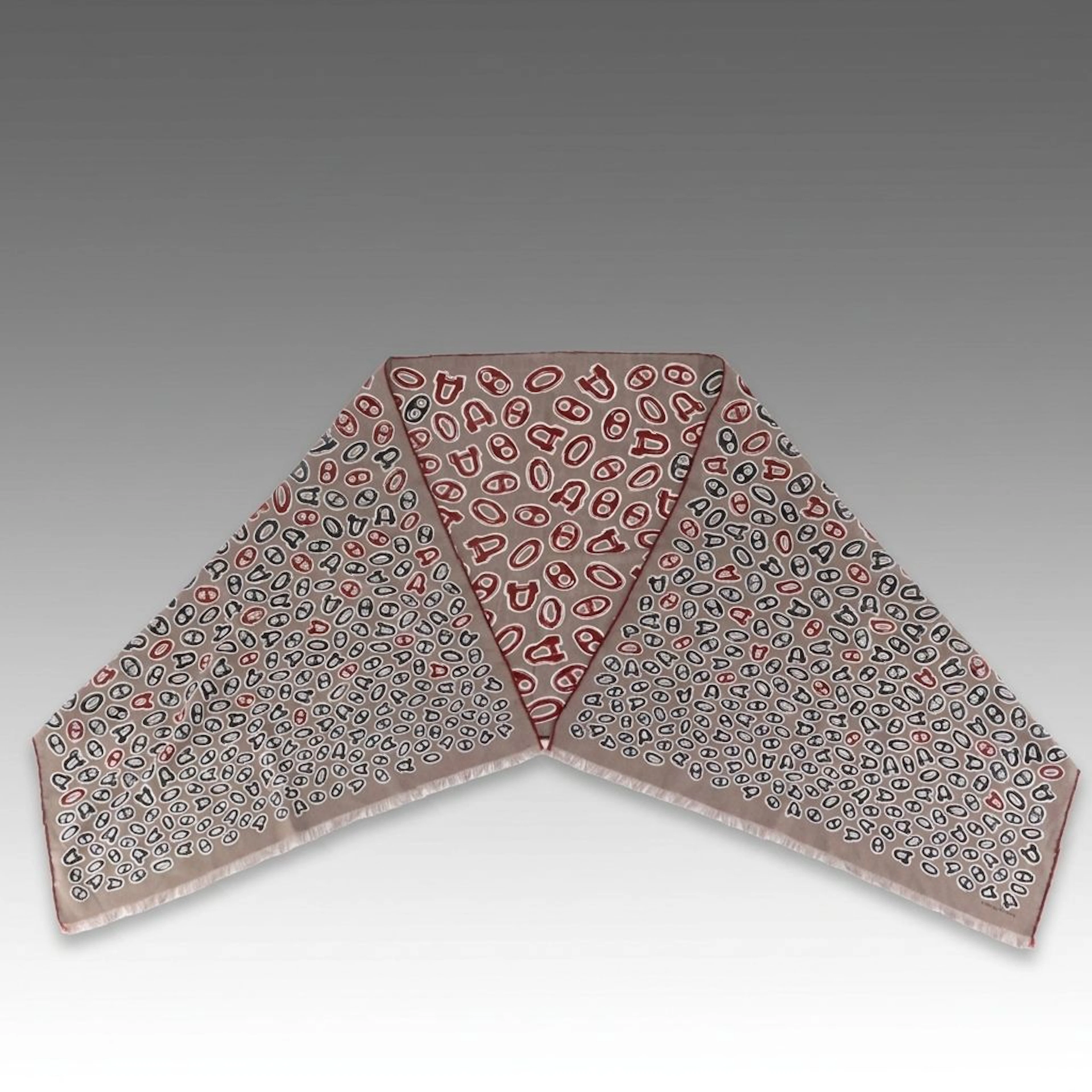 Hermès Chaine D'Ancre Scarf Stole in Wool and Silk