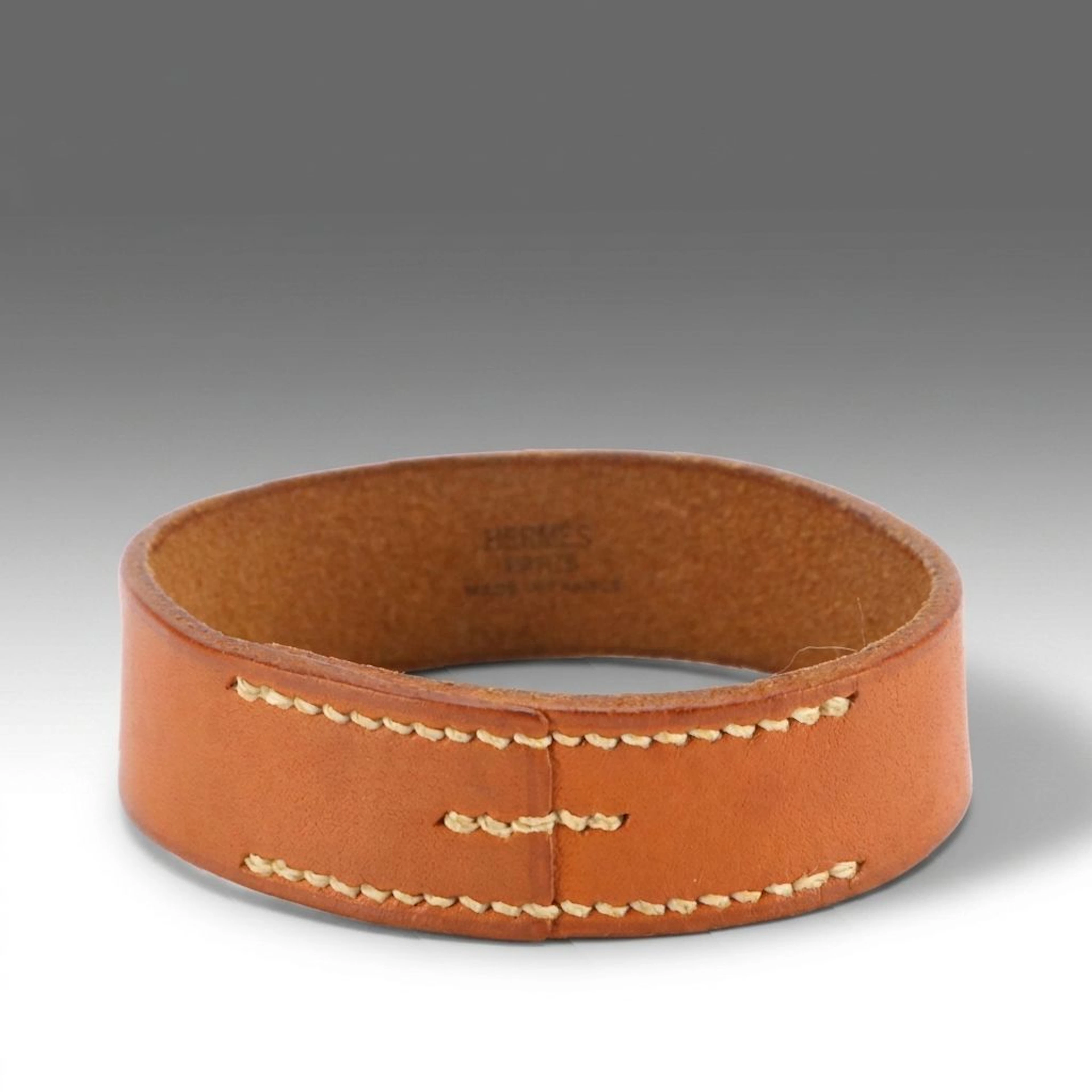 Hermès Leather Bangle Bracelet in Vache Hunter Leather, Vintage