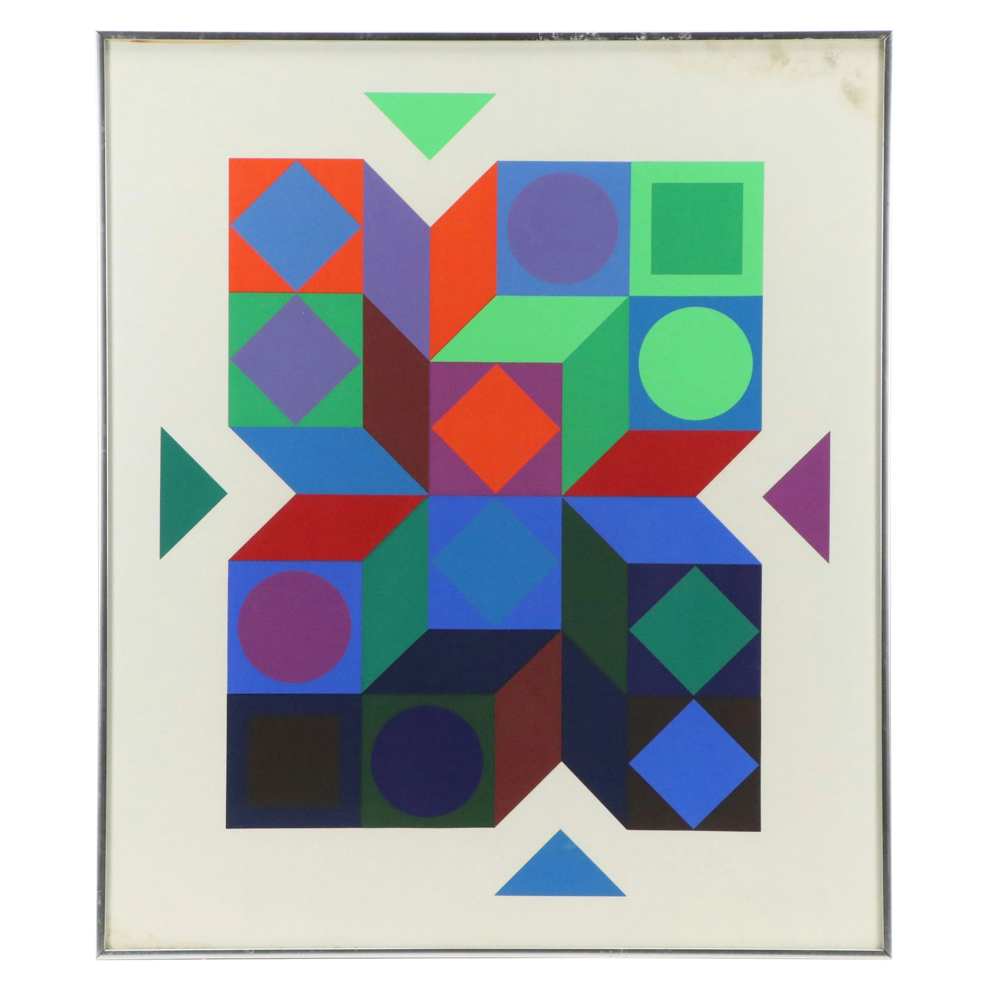 Victor Vasarely Abstract Geometric Serigraph