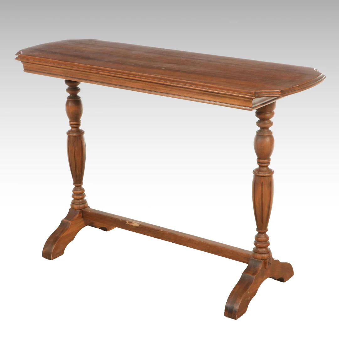Colonial Revival Style Traditional Wood Sofa Table, Mid to Late 20th Century