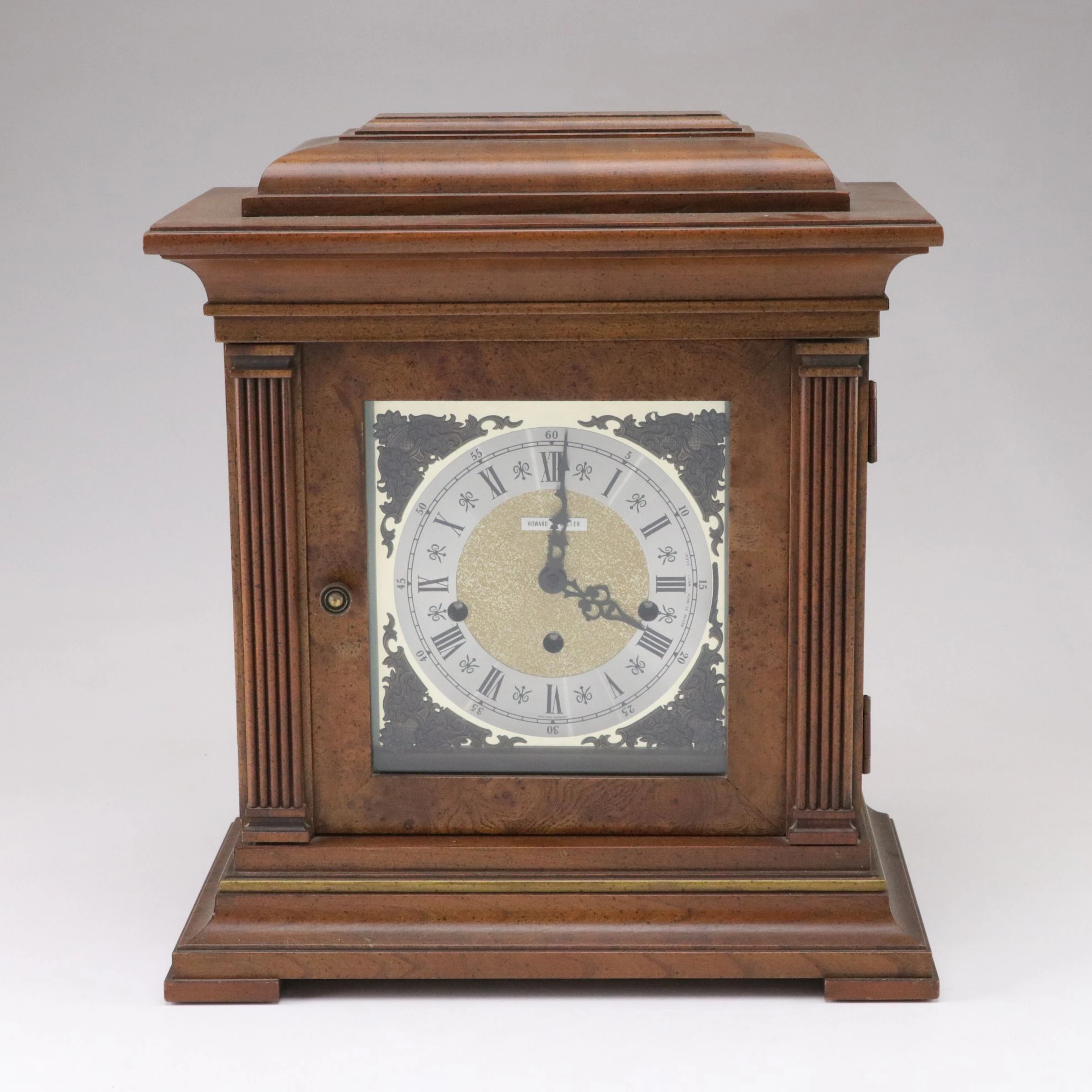 Howard Miller Walnut Carriage Style Mantel Clock