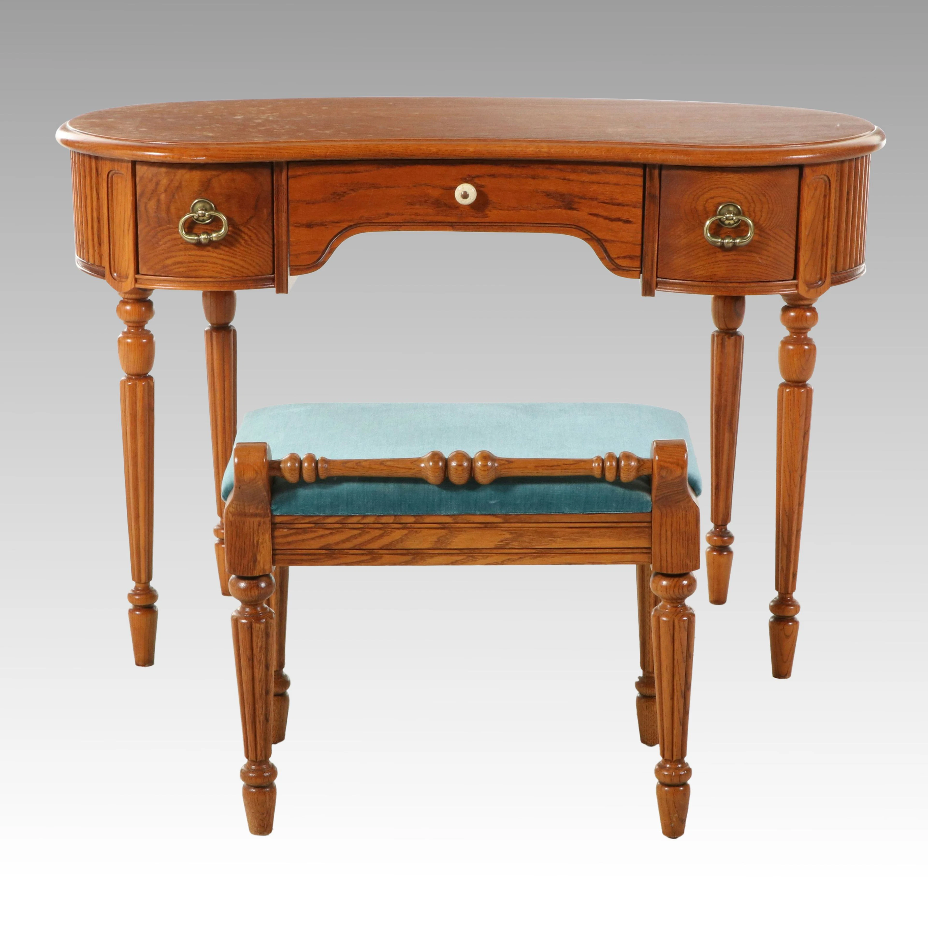 Lexington Living Recollections Kidney-Shaped Vanity Table and Stool