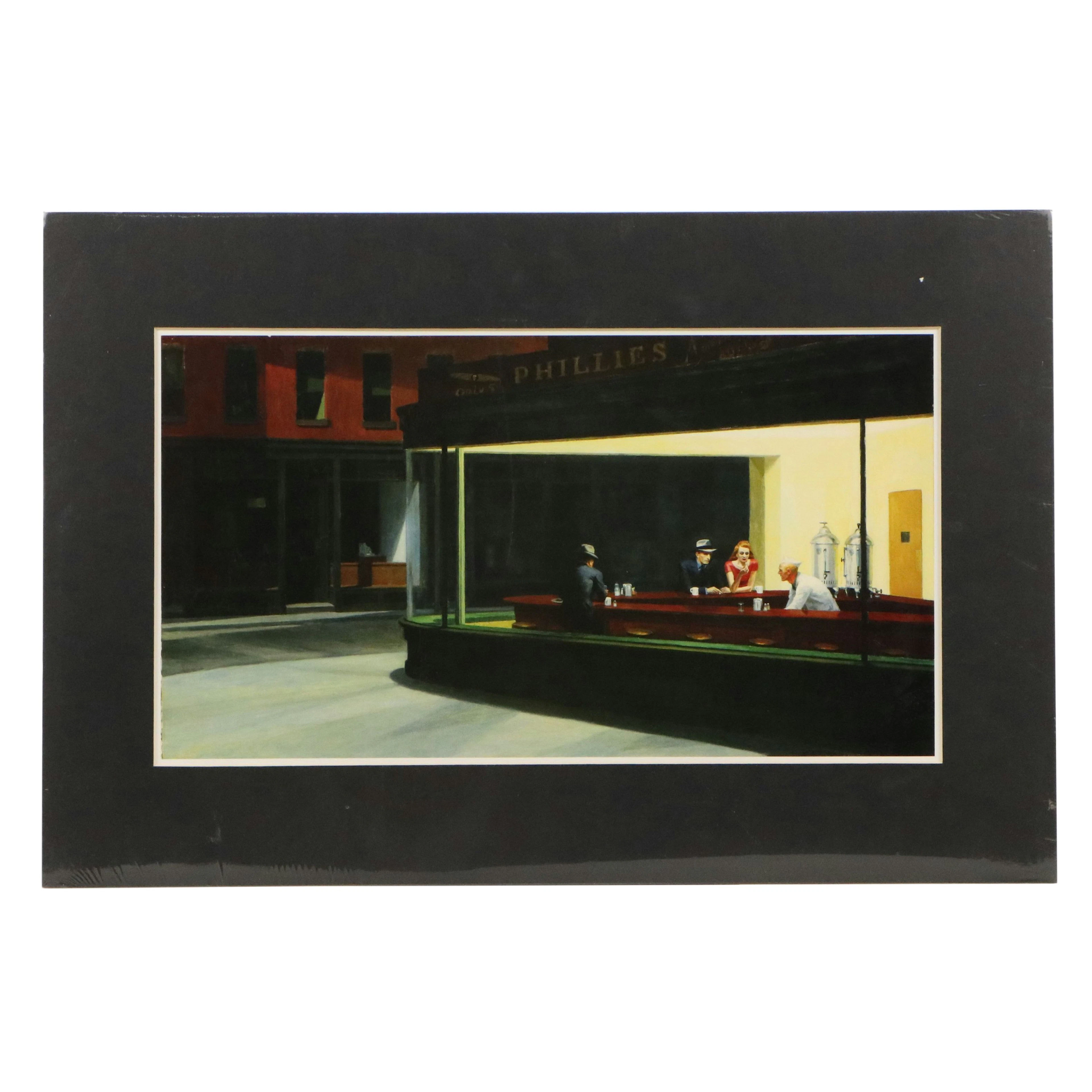 After Edward Hopper Offset Lithograph "Nighthawks," 21st Century