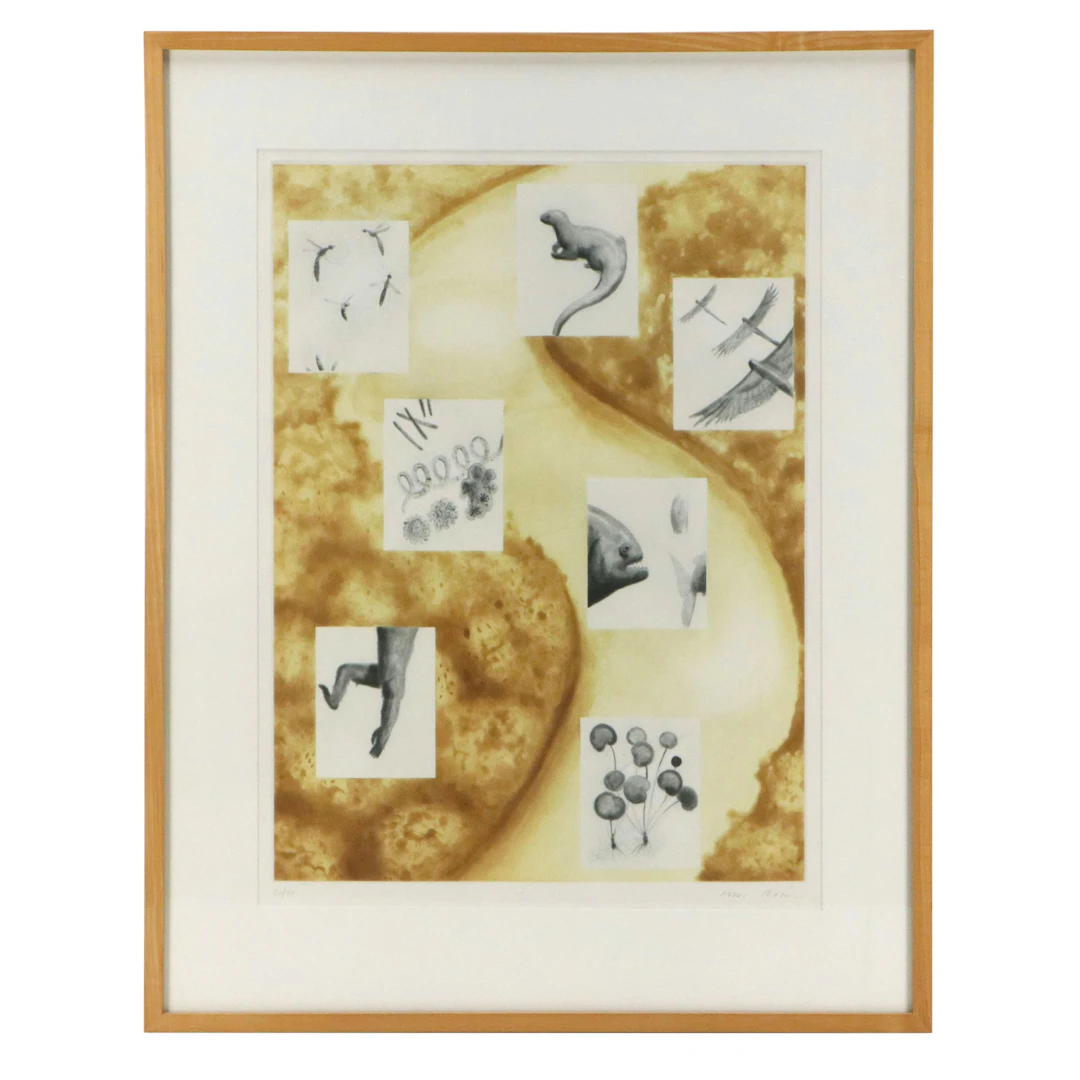 Alexis Rockman Aquatint Etching "Untitled (River)," 1996