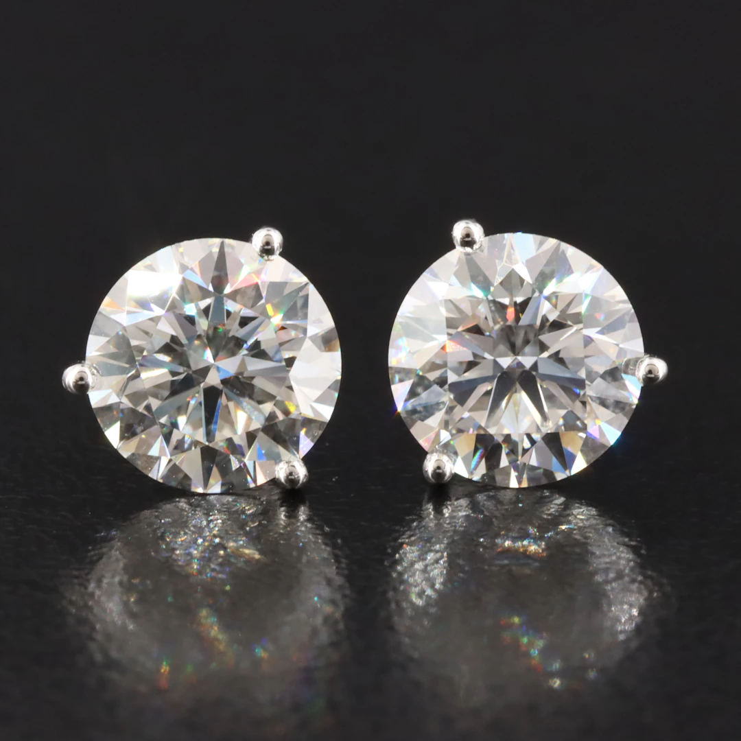 14K 4.09 CTW Lab Grown Diamond Earrings with IGI Reports