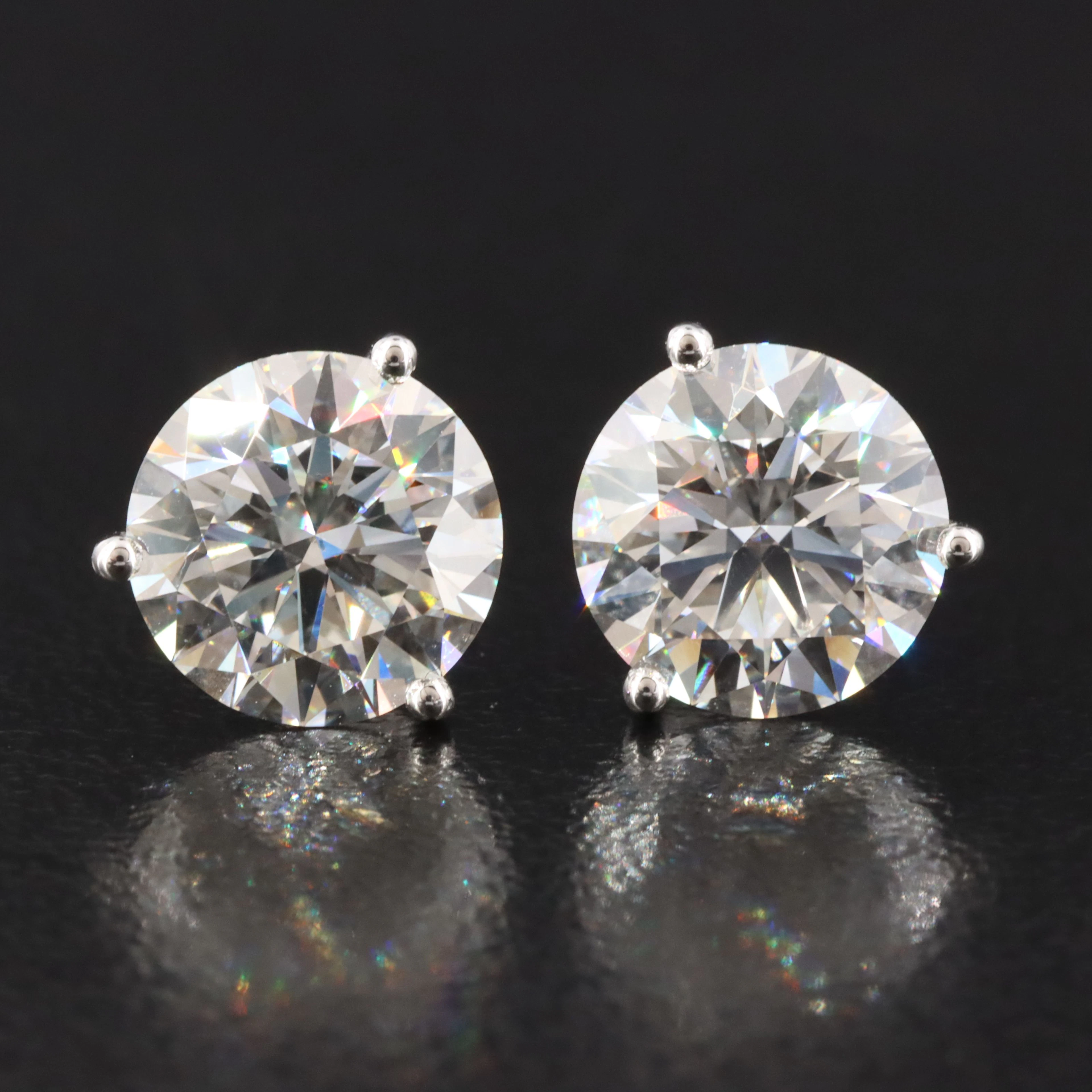 14K 4.09 CTW Lab Grown Diamond Earrings with IGI Reports