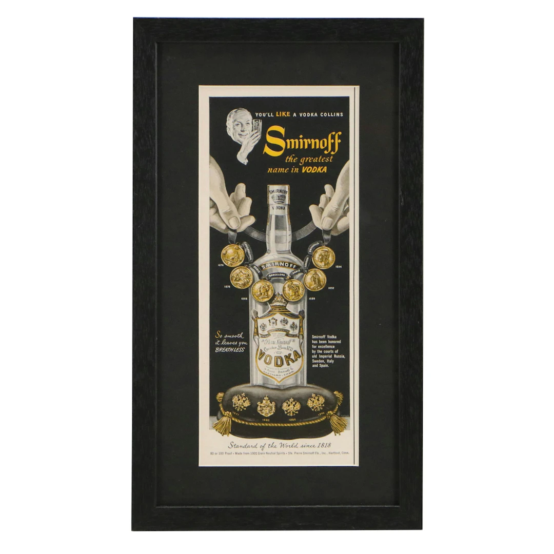 Halftone Advertisement of Smirnoff Vodka, Early to Mid-20th Century