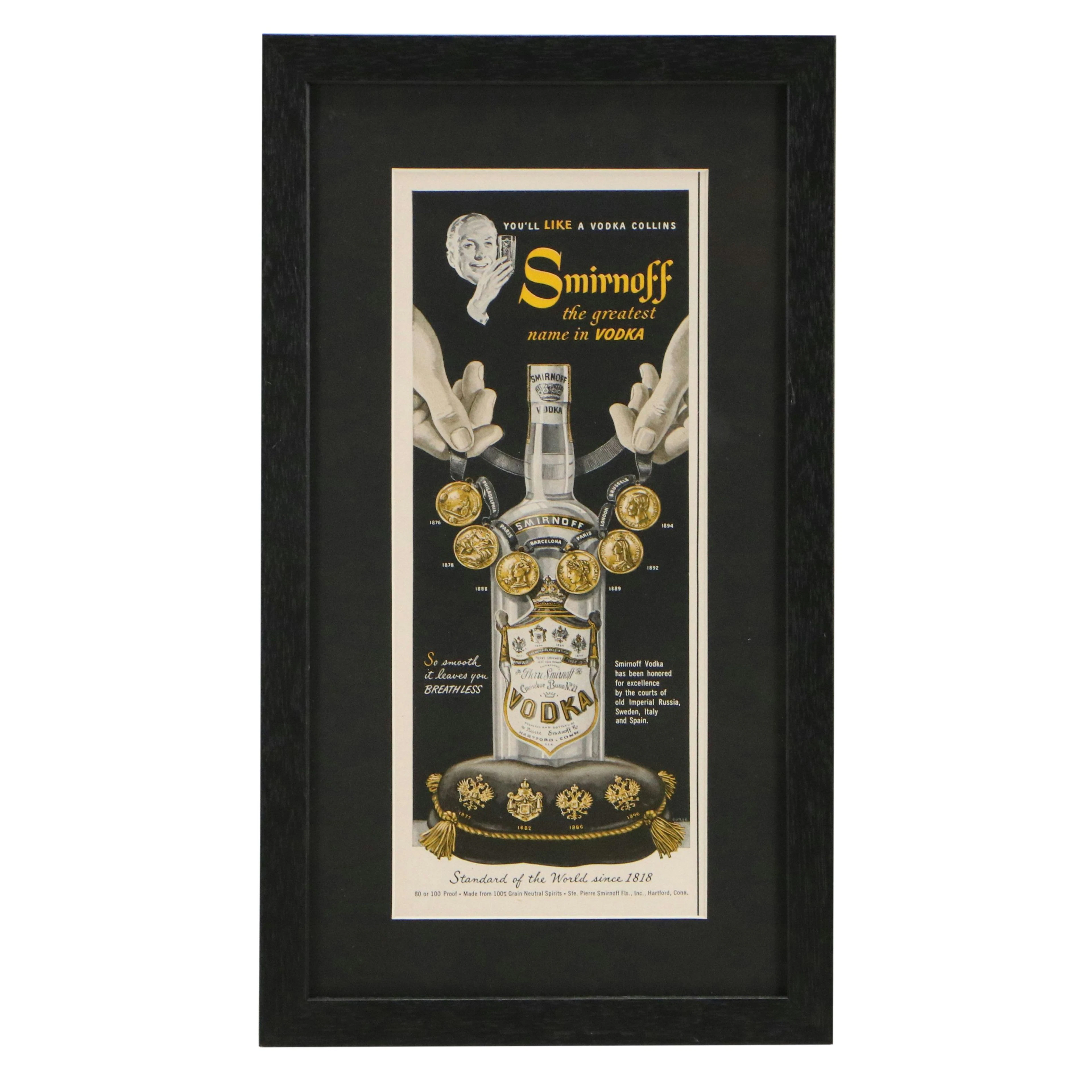 Halftone Advertisement of Smirnoff Vodka, Early to Mid-20th Century