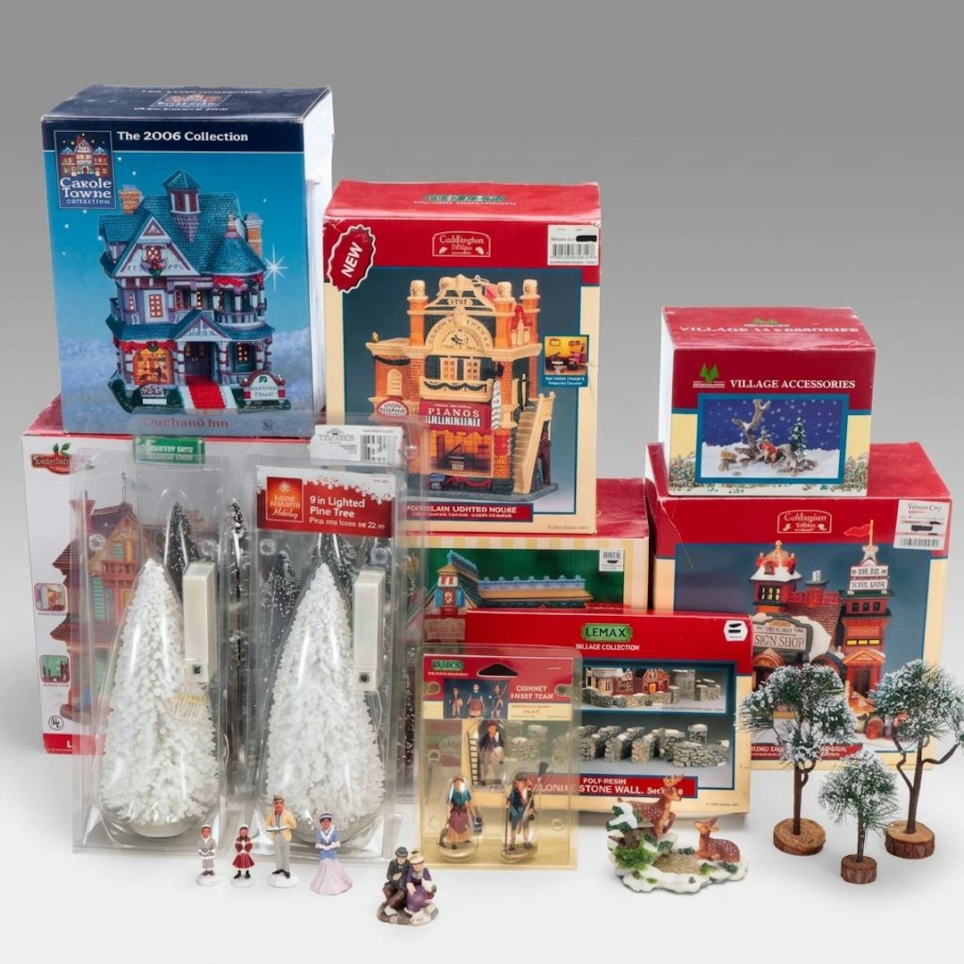 Lemax and Kurt S. Adler Christmas Village Sets Including "Orchard Inn" and More