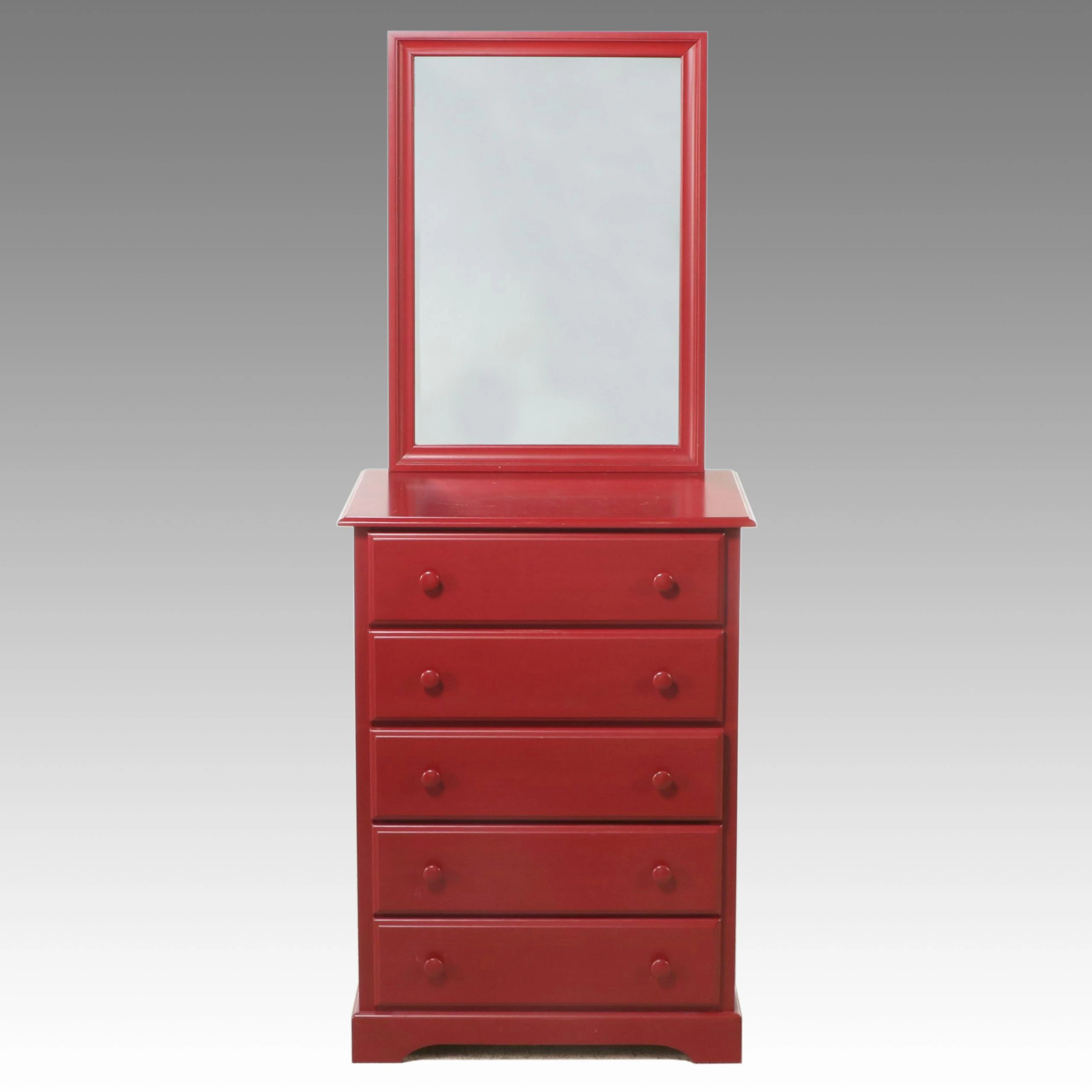 Riverside Colonial Style Chest of Drawers with Wall Mirror