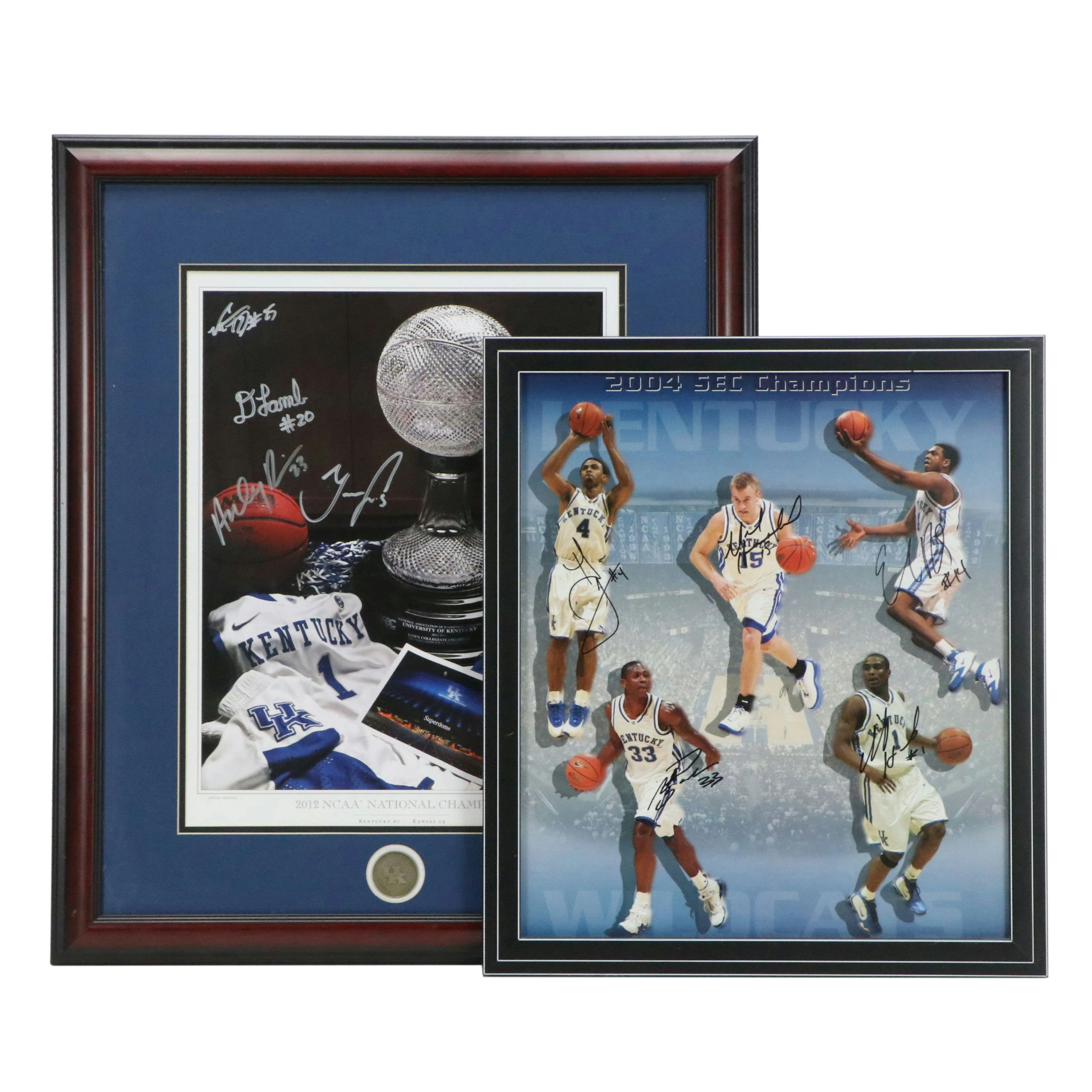 2004 and 2012 University of Kentucky Signed Basketball Prints