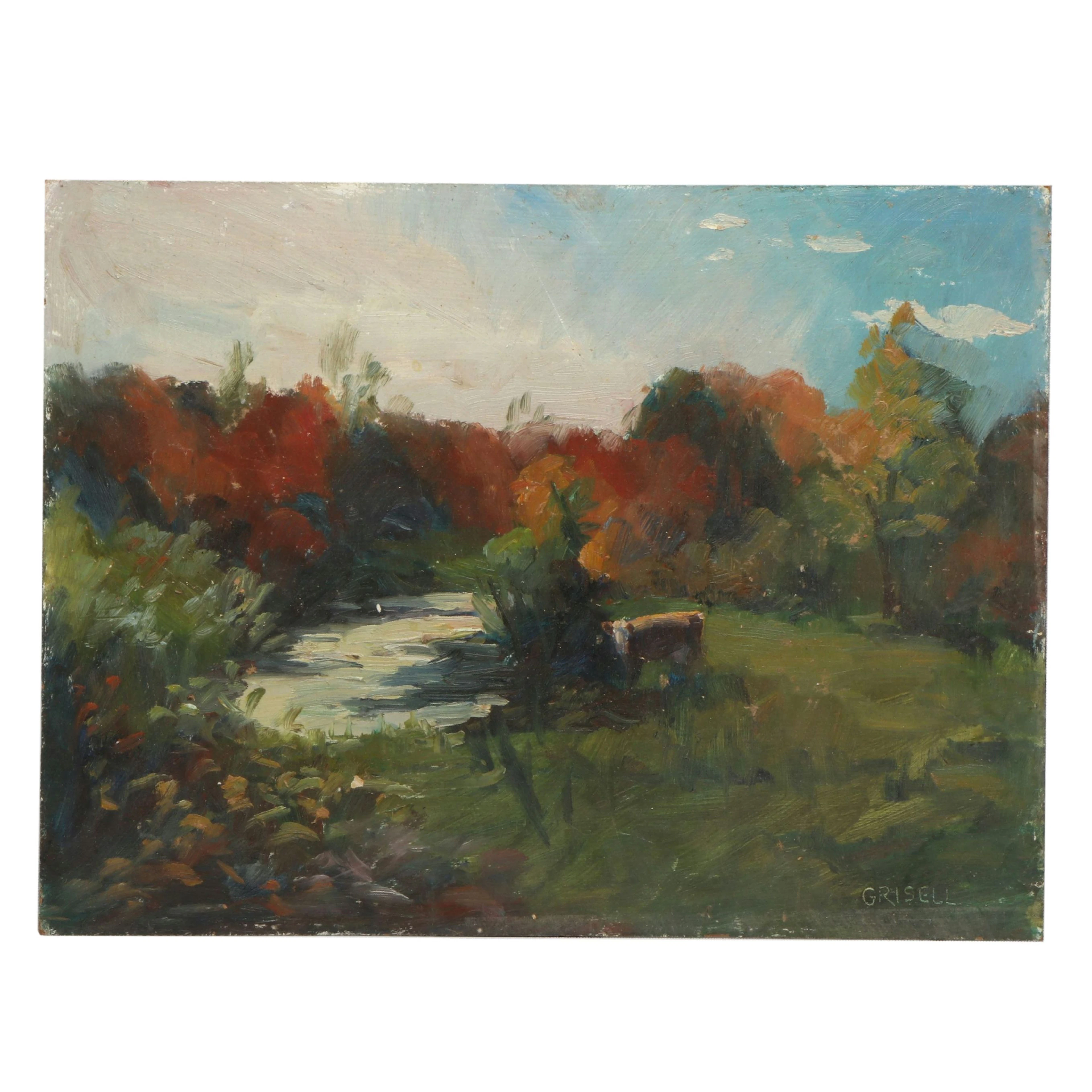 Susan Grisell Autumnal Rural Landscape Oil Painting