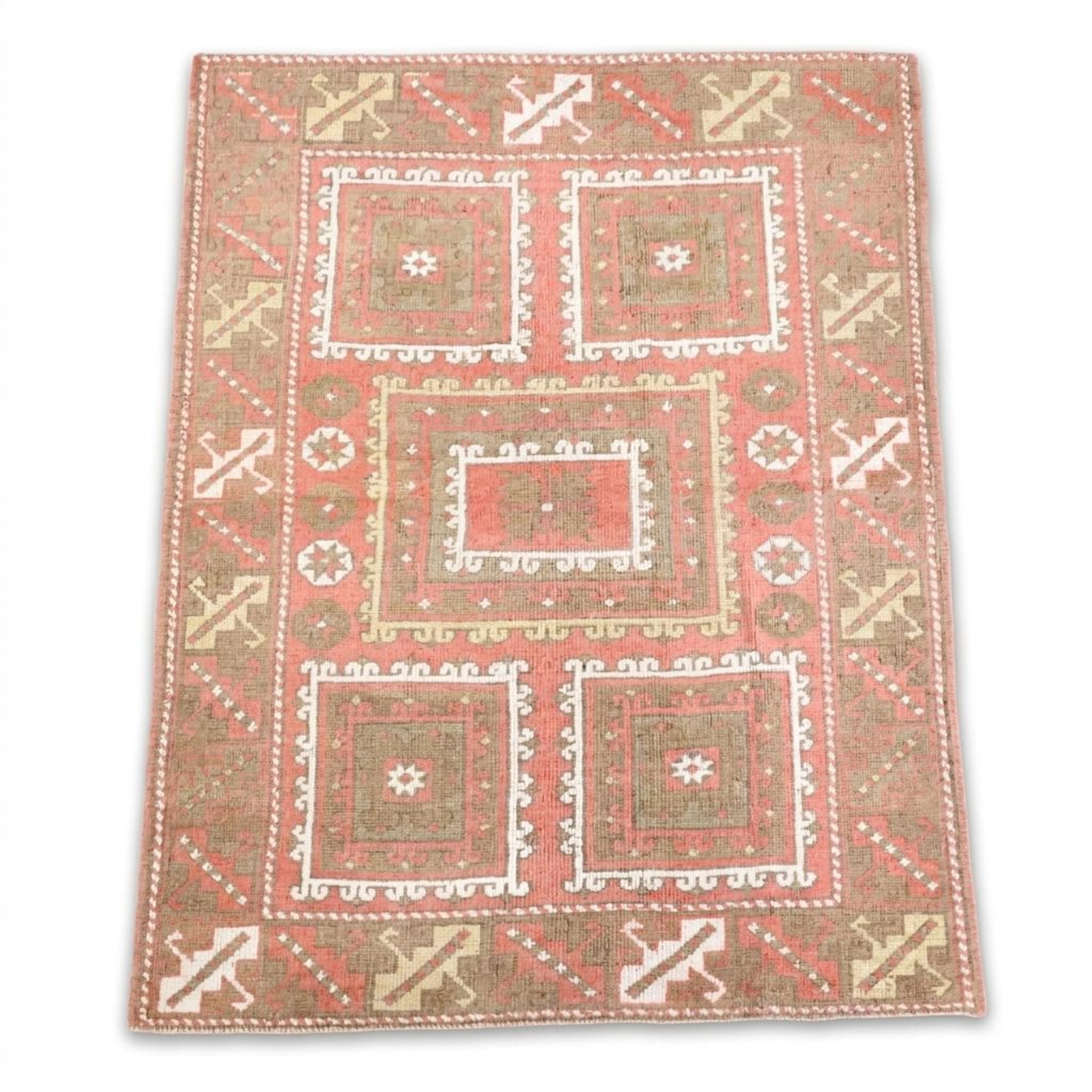 4'5 x 5'10 Hand-Knotted Turkish Çanakkale Area Rug