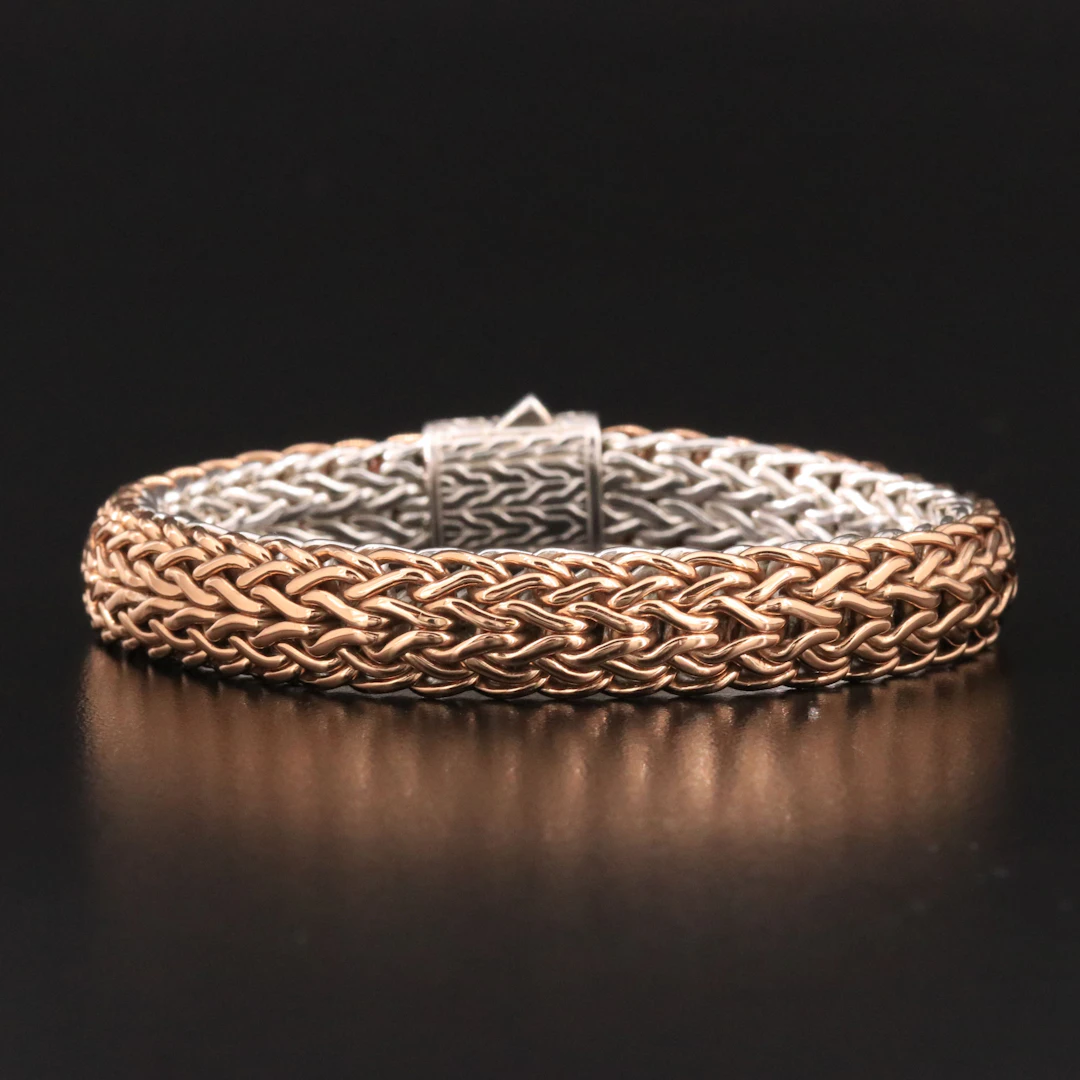 John Hardy Icon Sterling and Bronze Reversible Bracelet