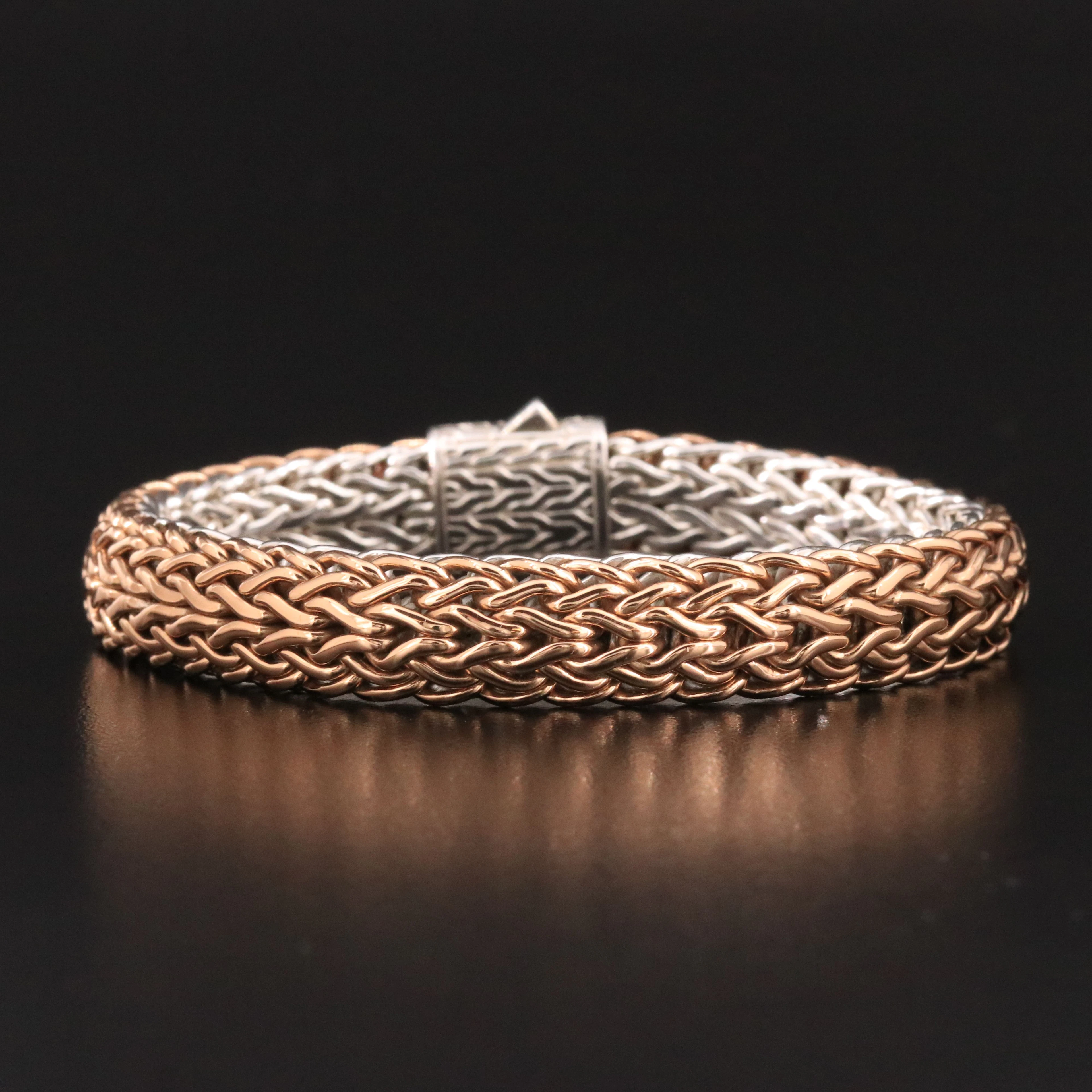 John Hardy Icon Sterling and Bronze Reversible Bracelet