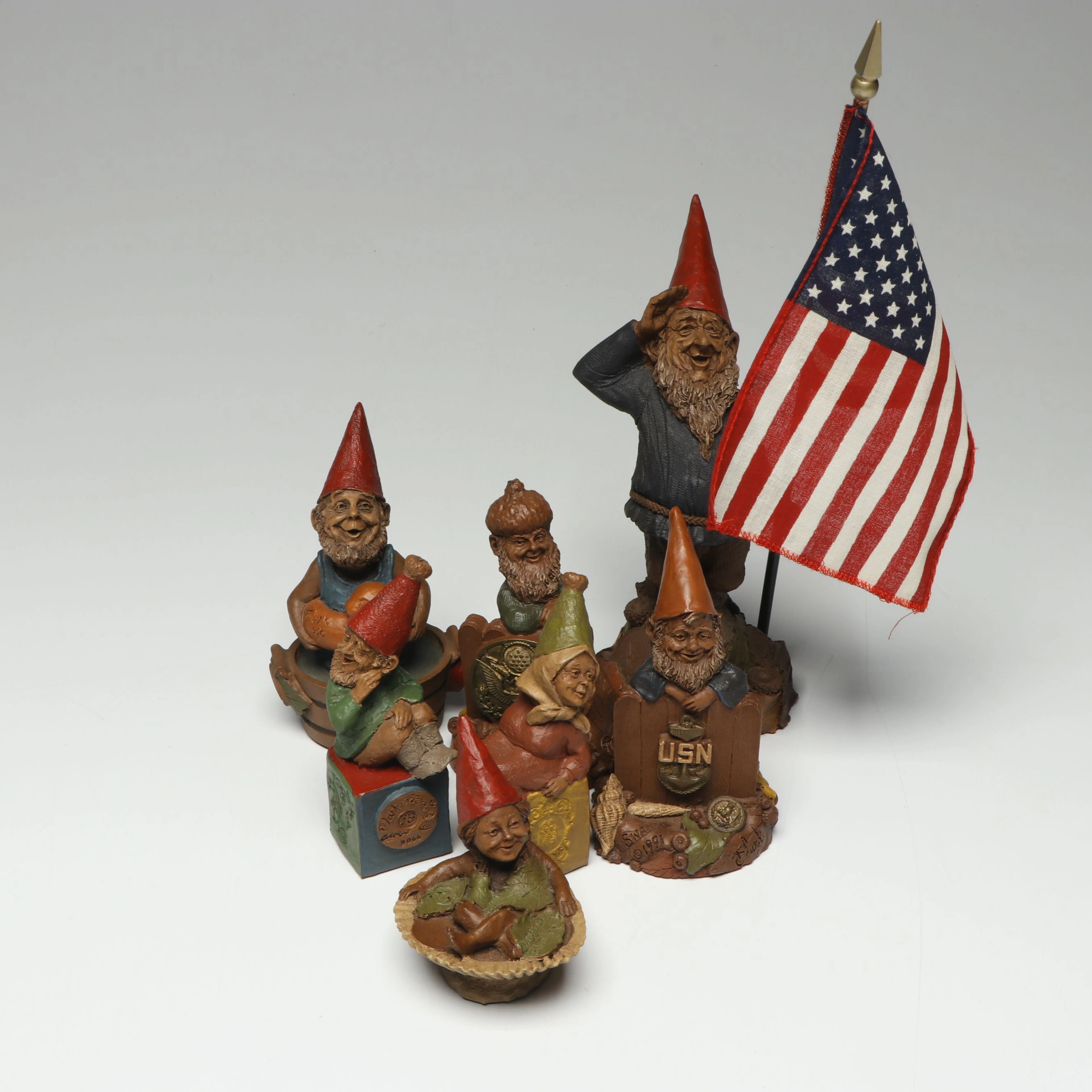 Tom Clark "Patriot" and "Bubbles" with More Decorative Gnomes