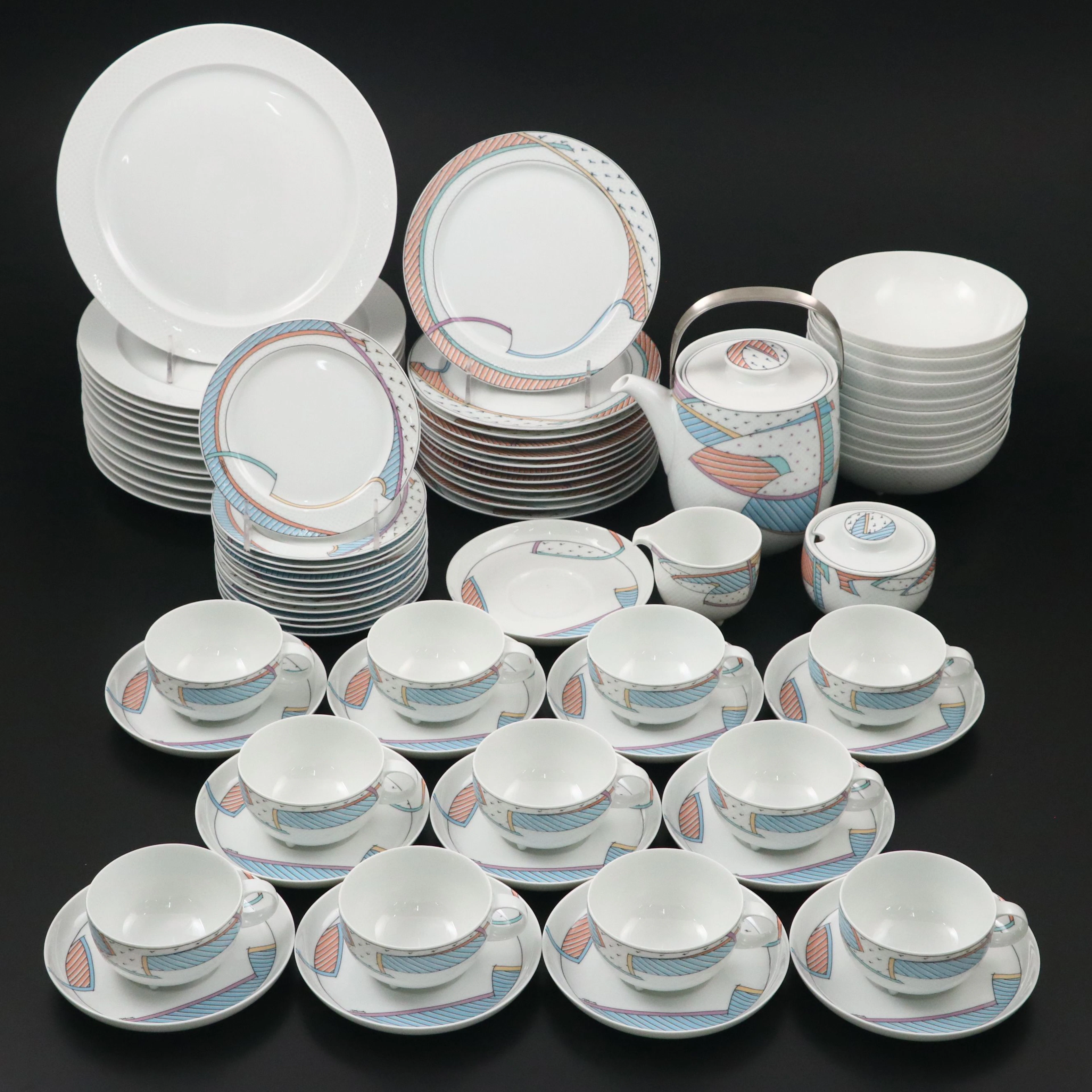 Rosenthal "New Wave" German Porcelain Dinnerware, 1990s