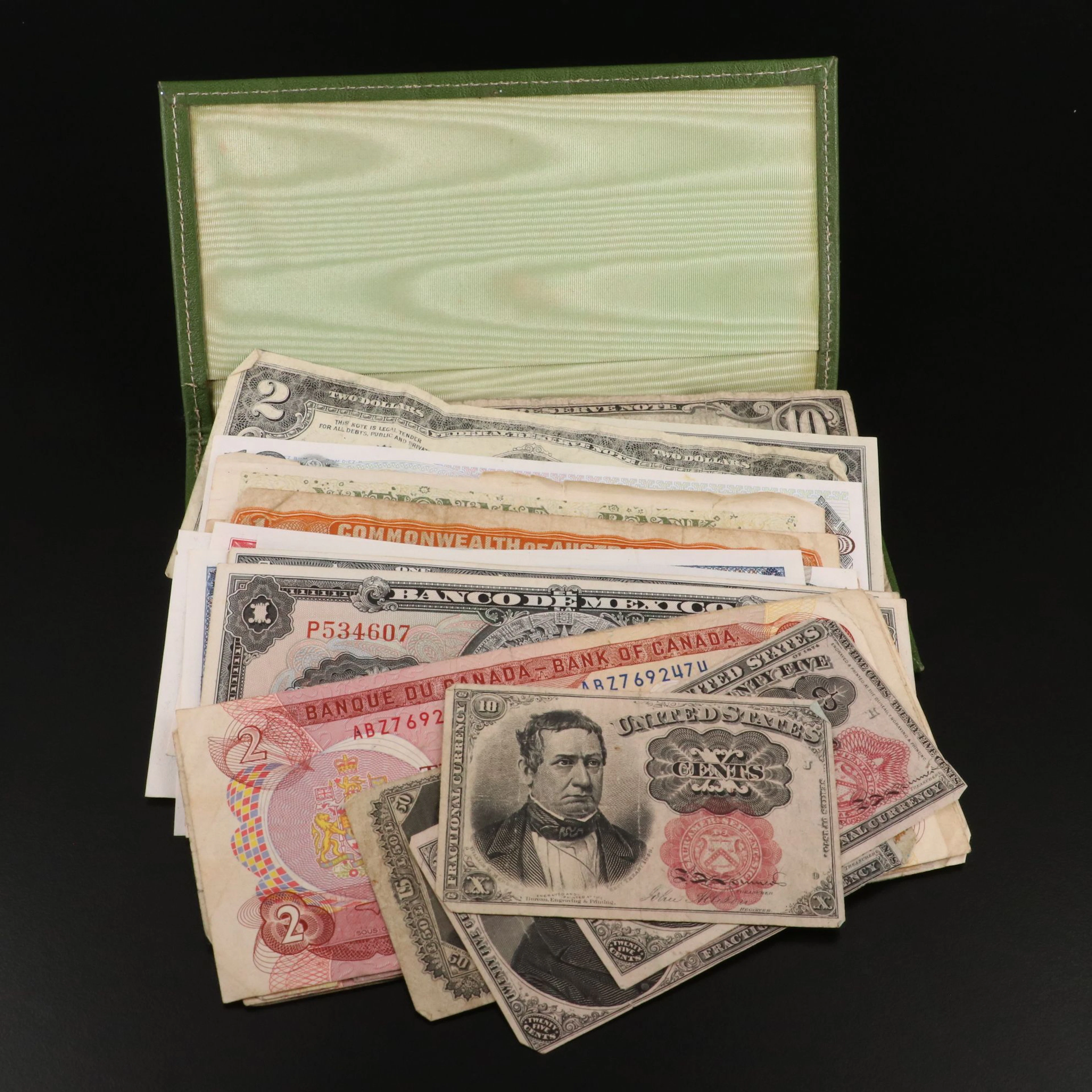 Foreign and U.S. Currency, Including 5th Issue U.S. Fractional Notes, 1874