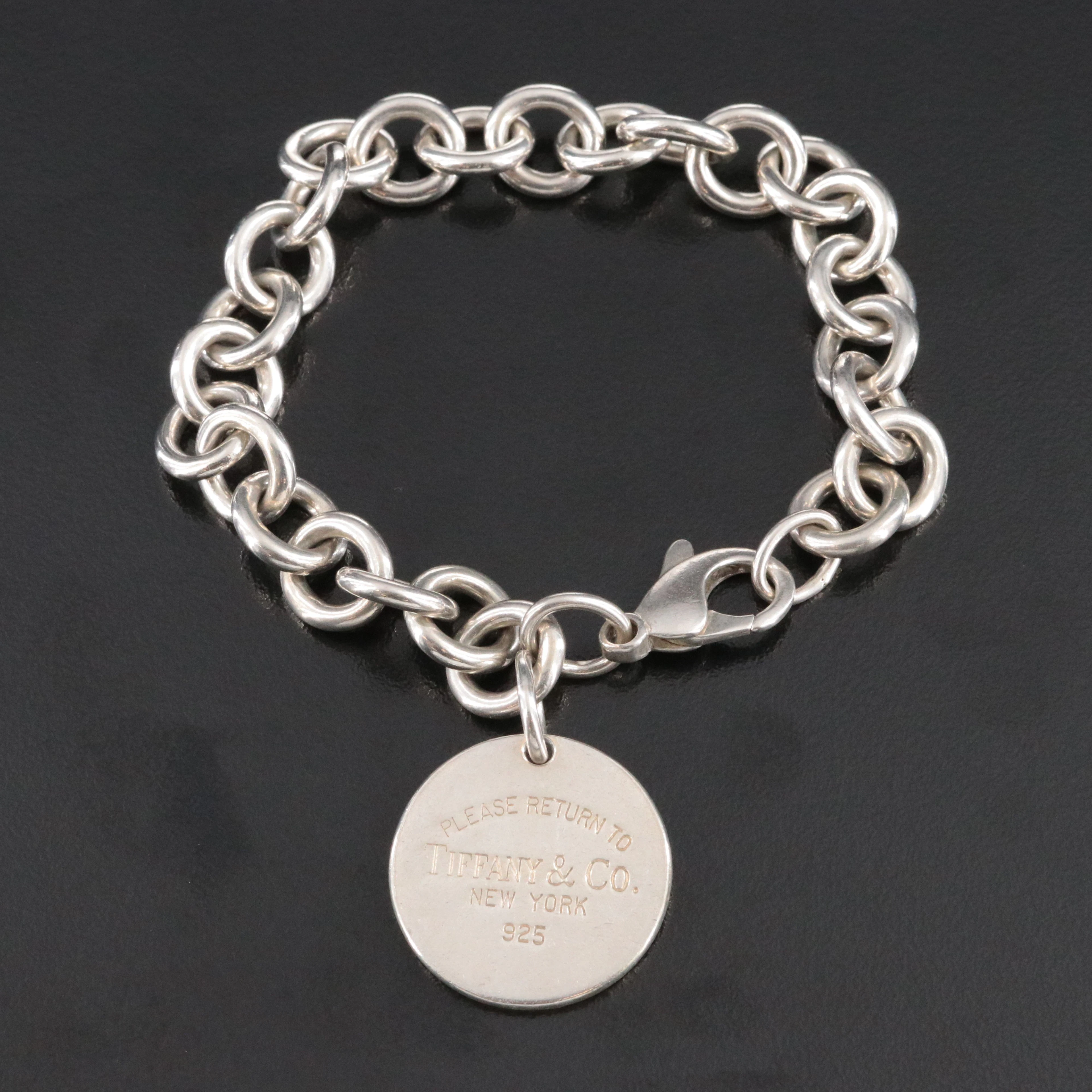 Tiffany & Co. Return to Tiffany Sterling Round Tag Charm Bracelet