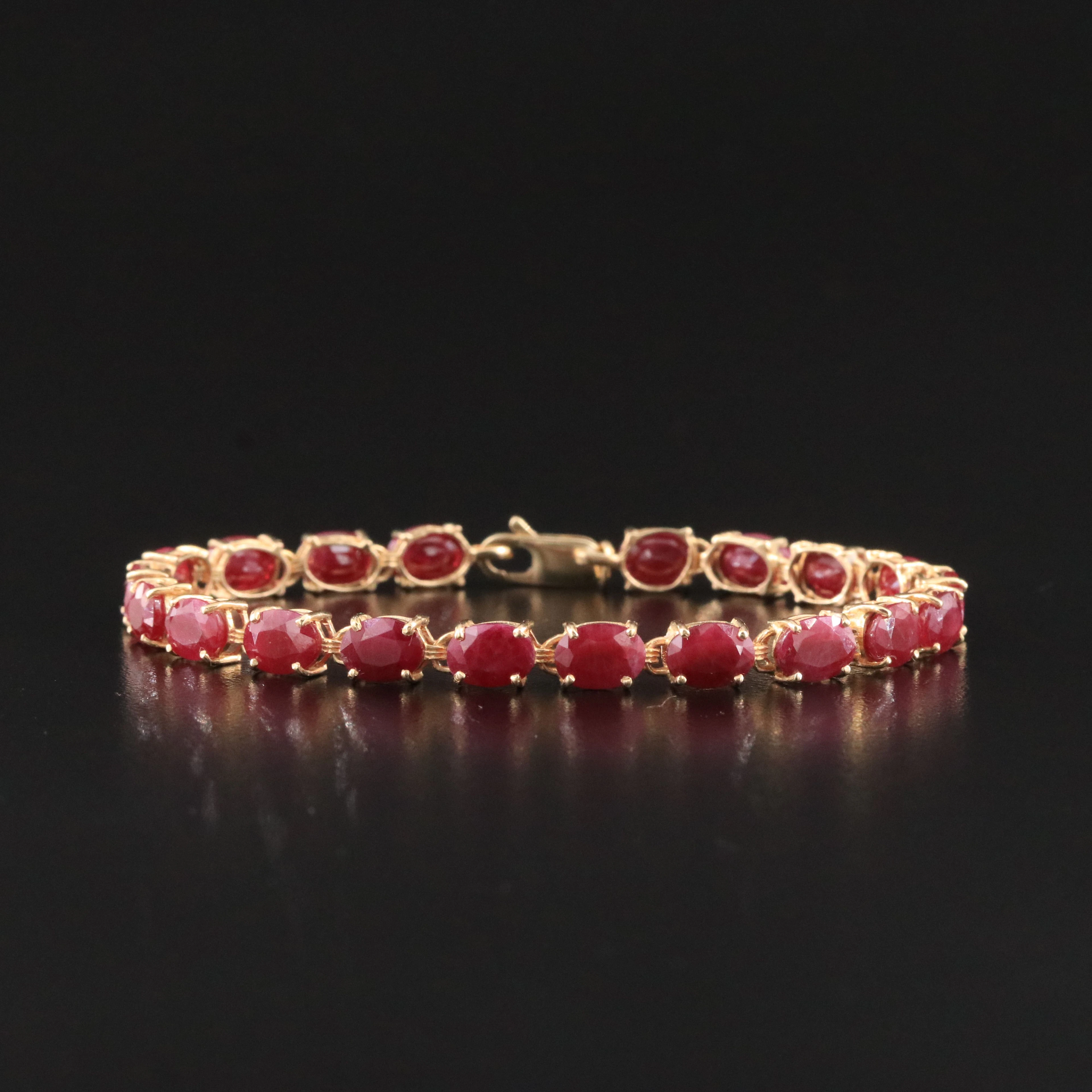 14K Ruby Line Bracelet