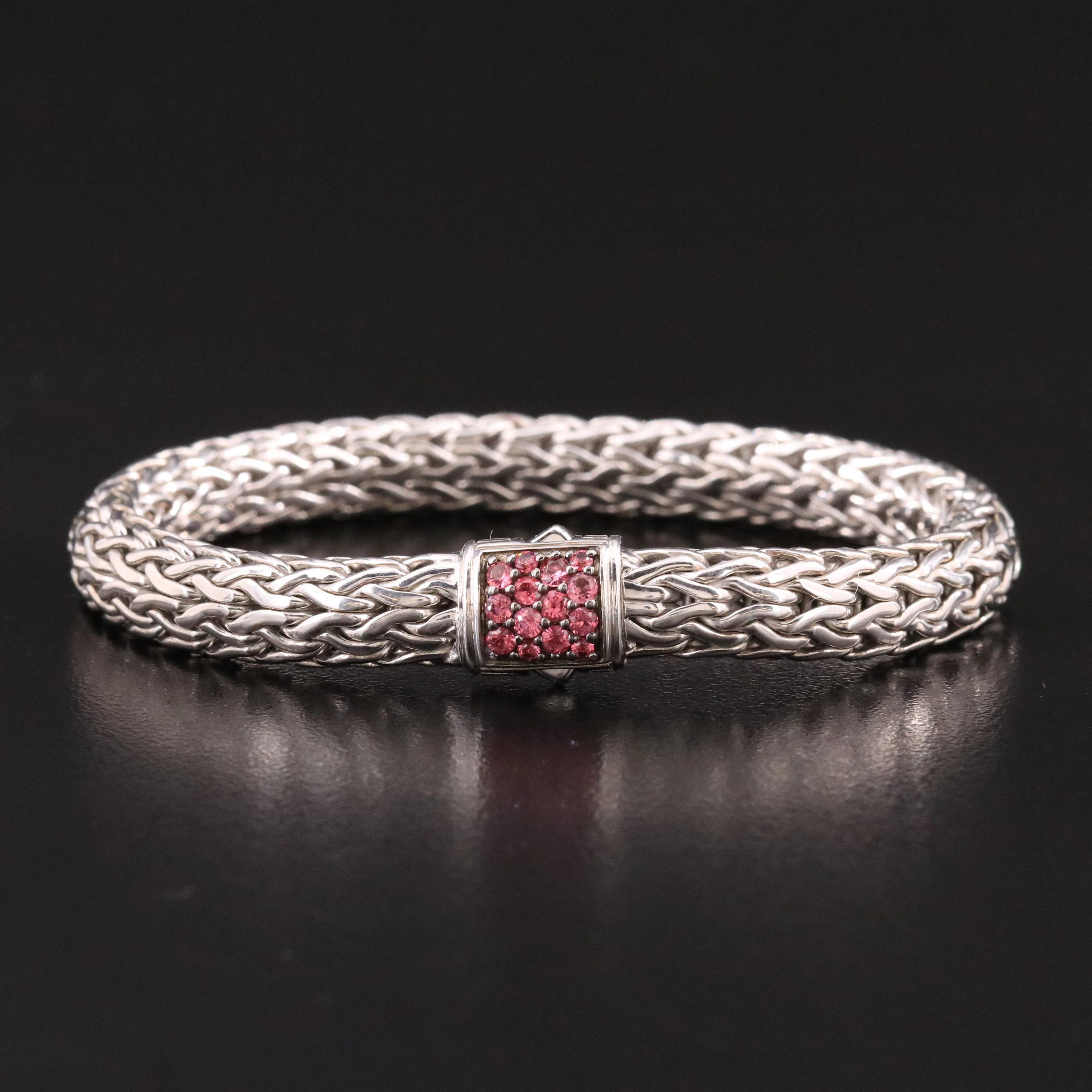 John Hardy Icon Sterling Chain Bracelet with Sapphire Clasp