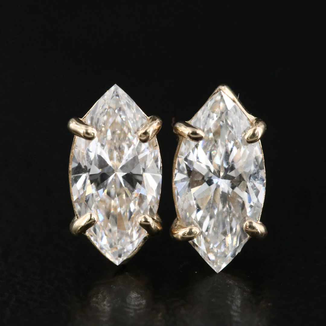 14K 1.20 CTW Lab Grown Diamond Solitaire Earrings