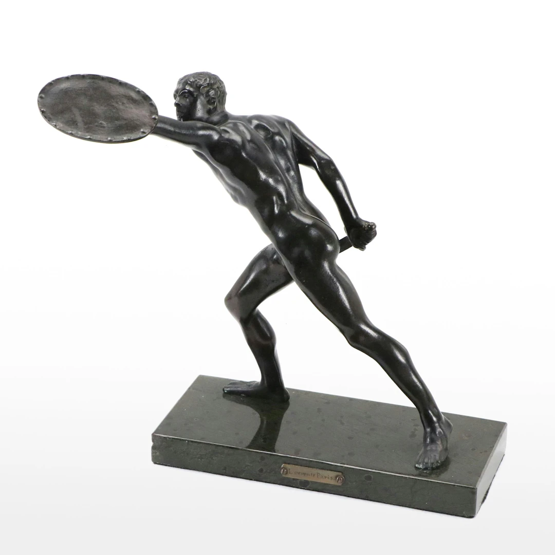 Bronze Statue After "Borghese Gladiator," Mid to Late 20th Century