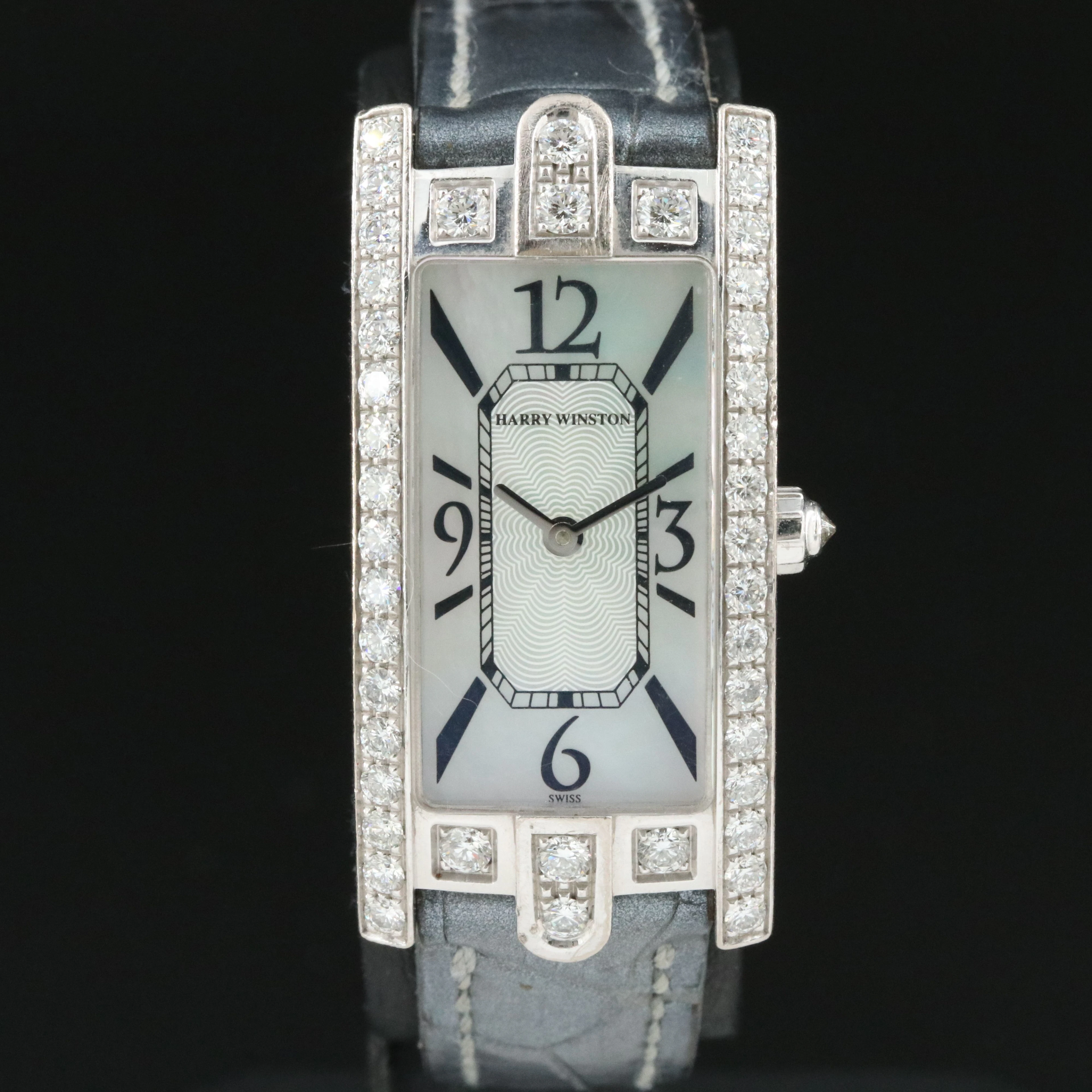 Harry Winston Avenue 18K White Gold Factory Diamond Watch