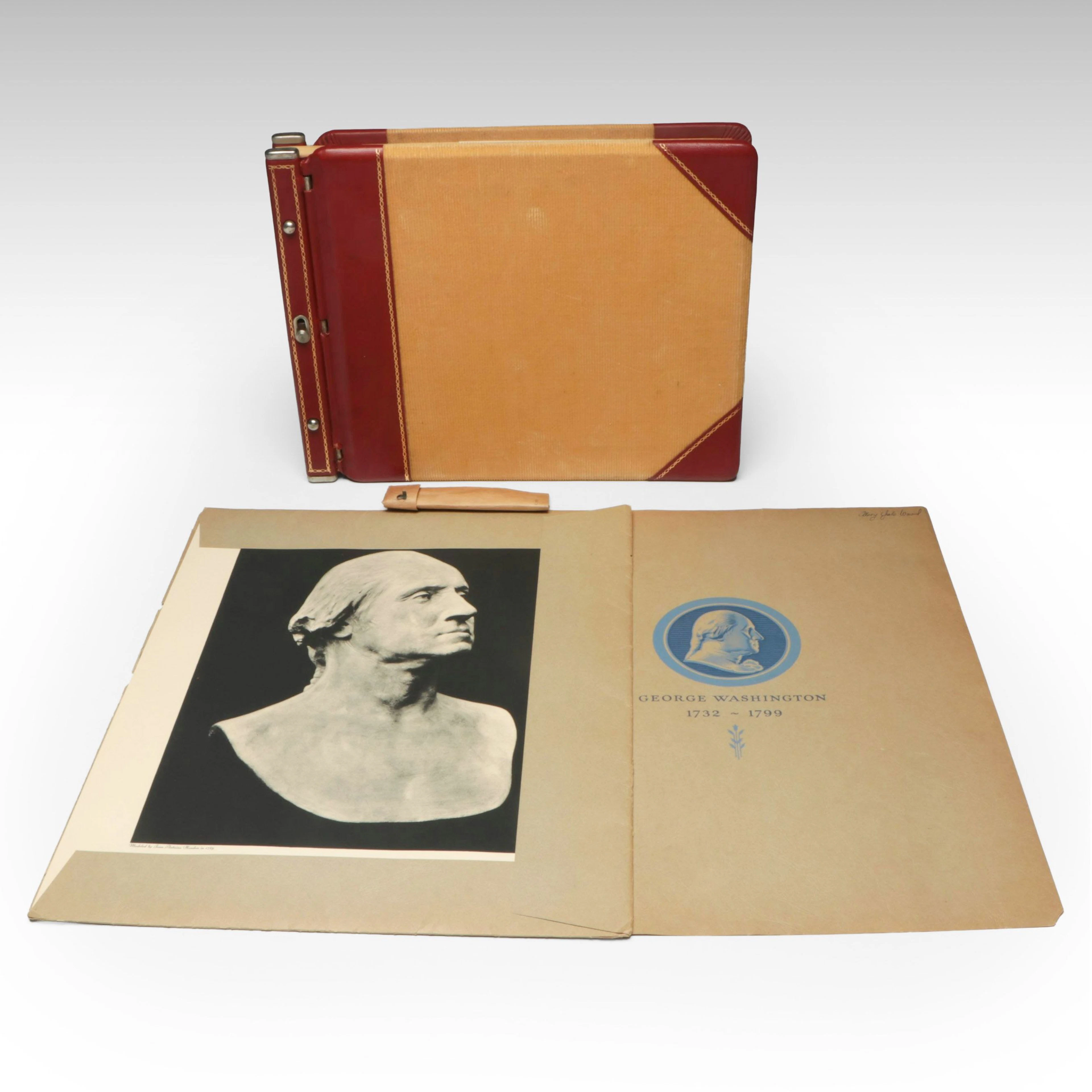 George Washington Print Folio with Vintage Album, Mid to Late 20th Century