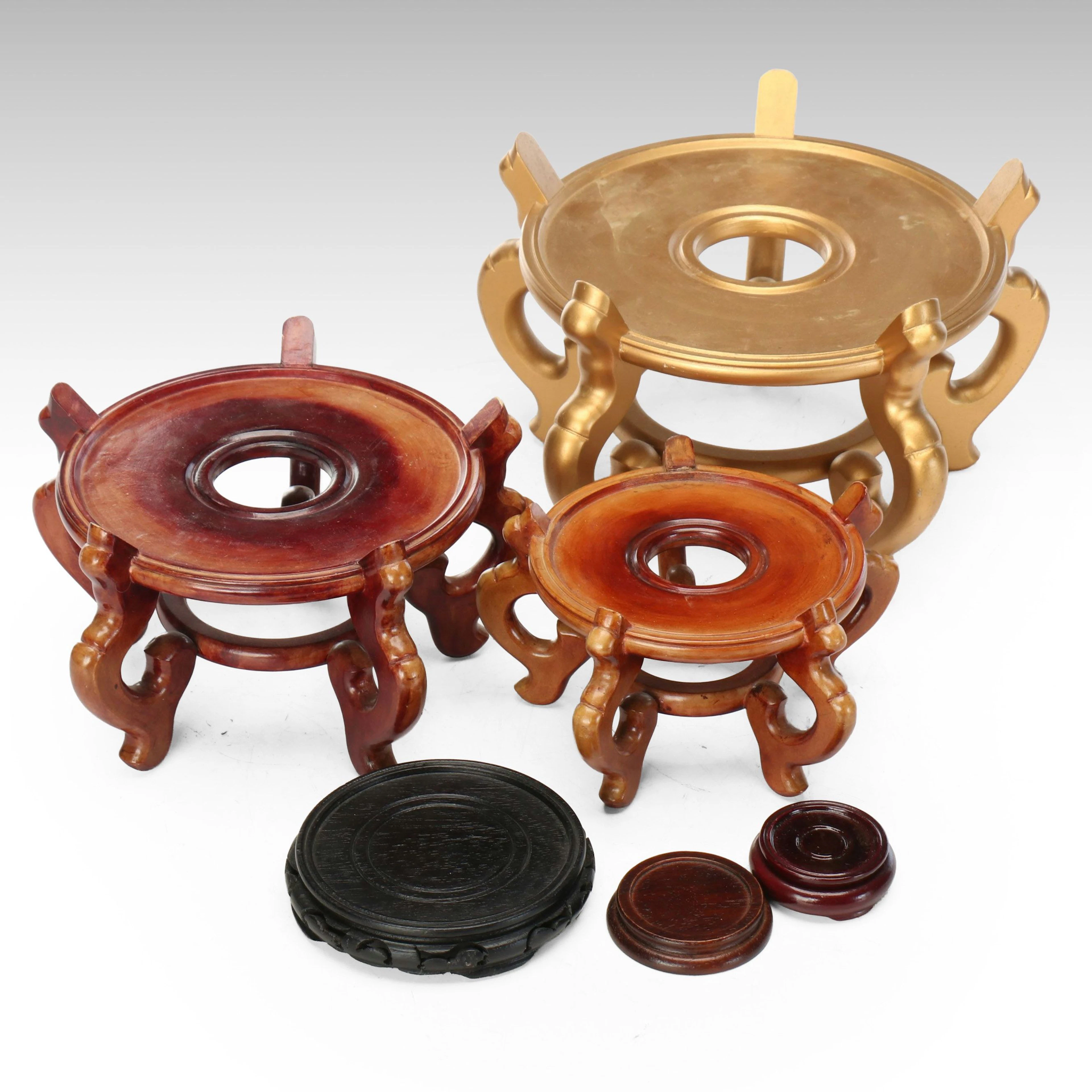 Chinese Style Wooden Vase Stands, Mid to Late 20th Century