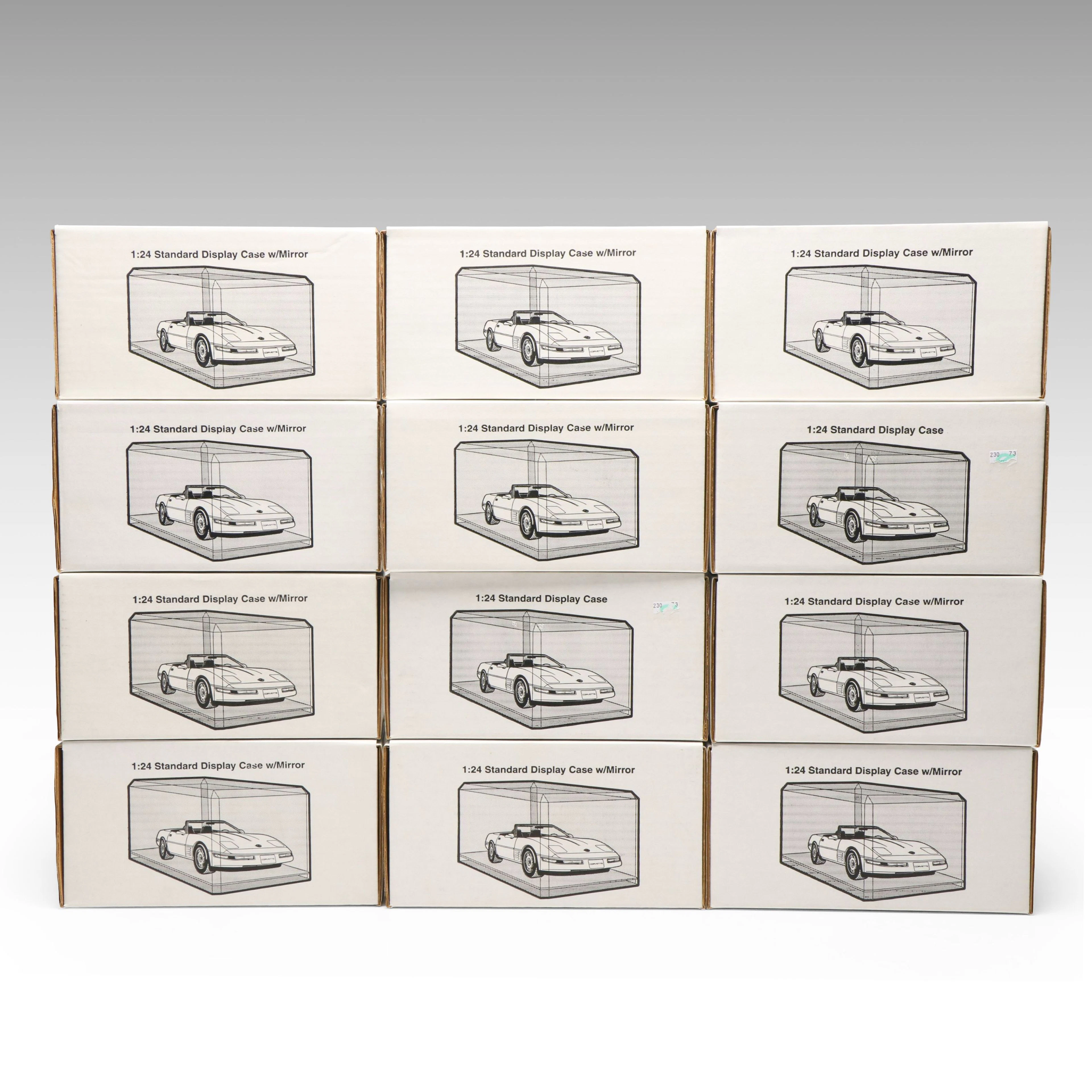 1:24 Scale Model Car Mirrored Display Cases, Contemporary