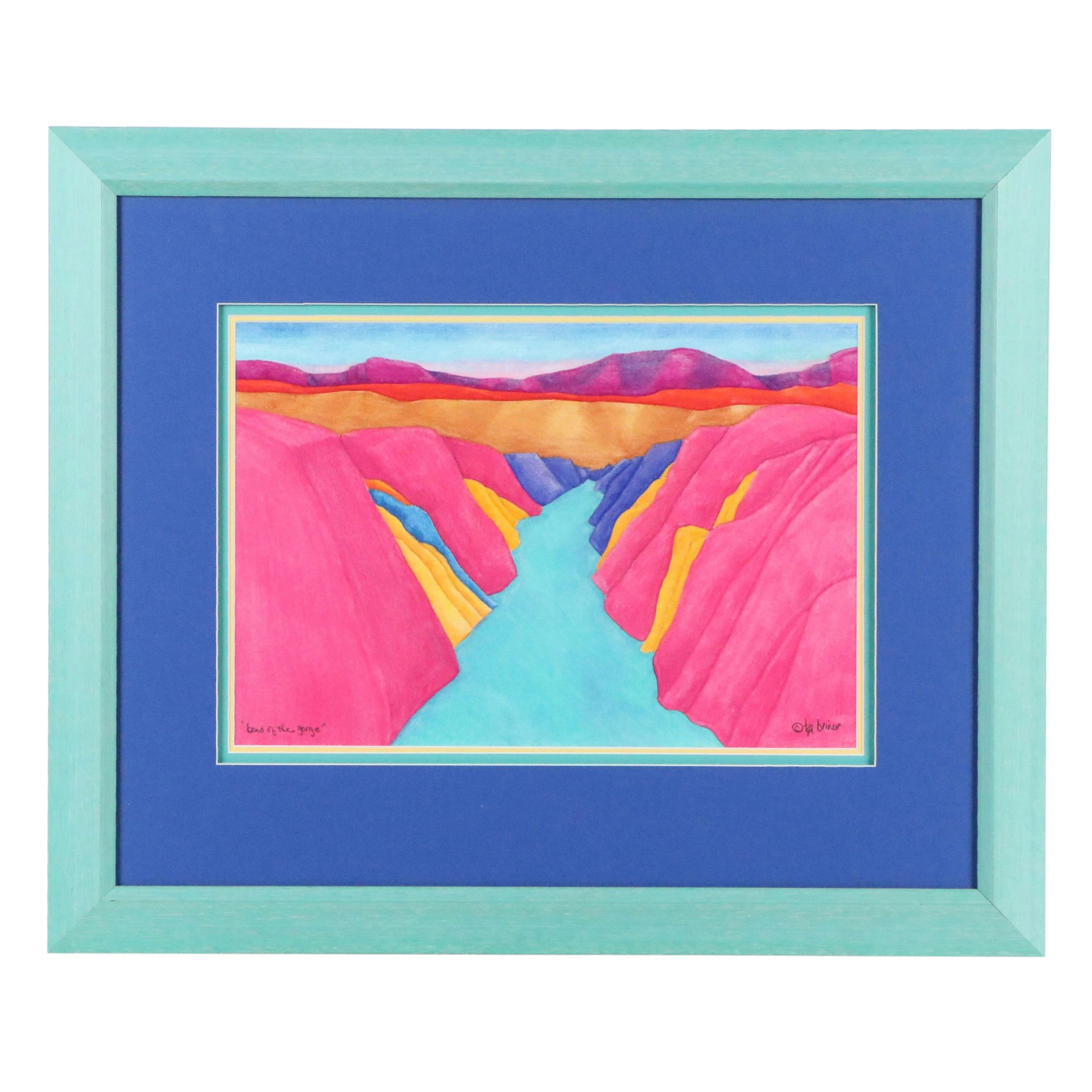 Canyon Landscape Watercolor Painting "Back of the Gorge"