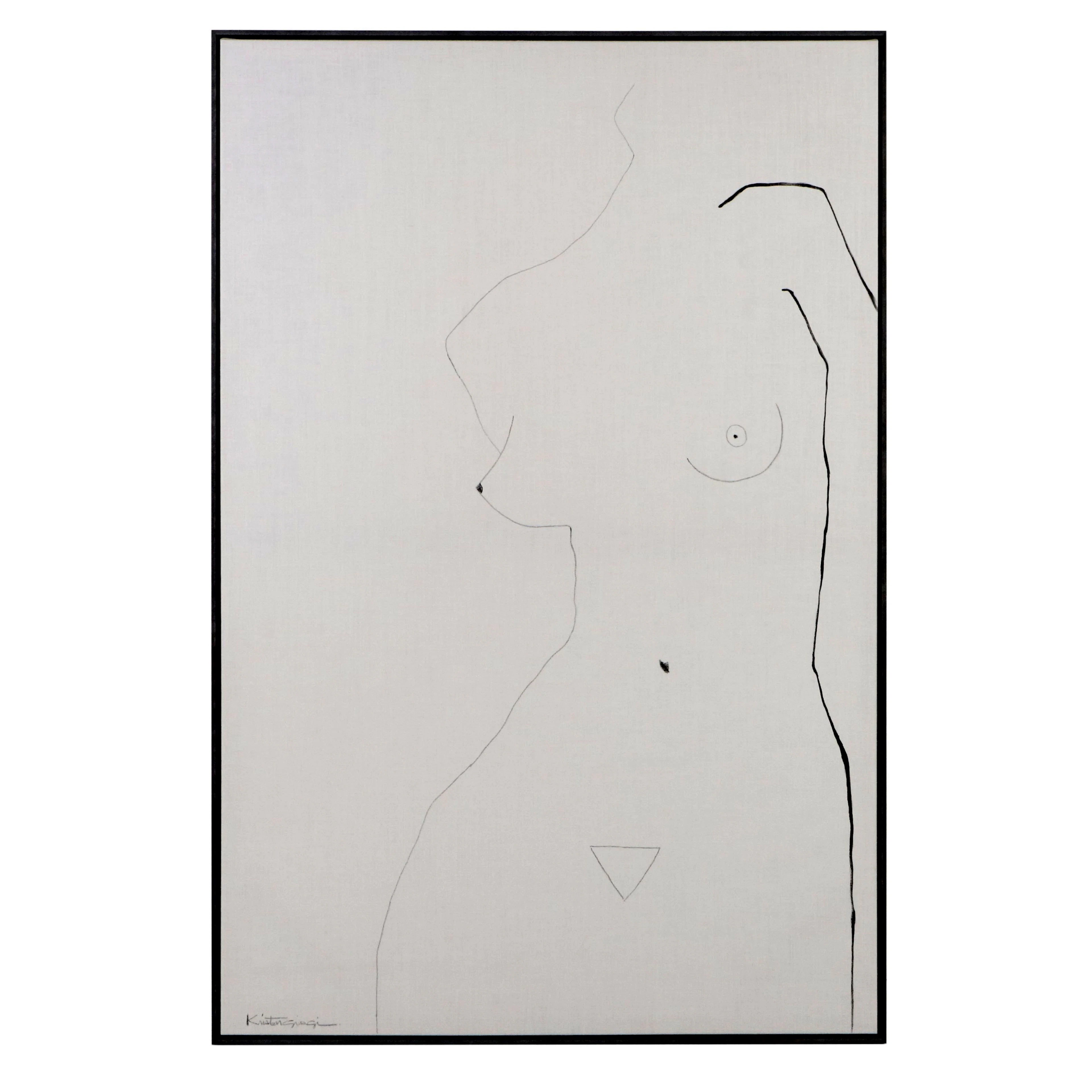 Kristen Giorgi Large-Scale Oil Painting of Minimalist Nude, 21st Century
