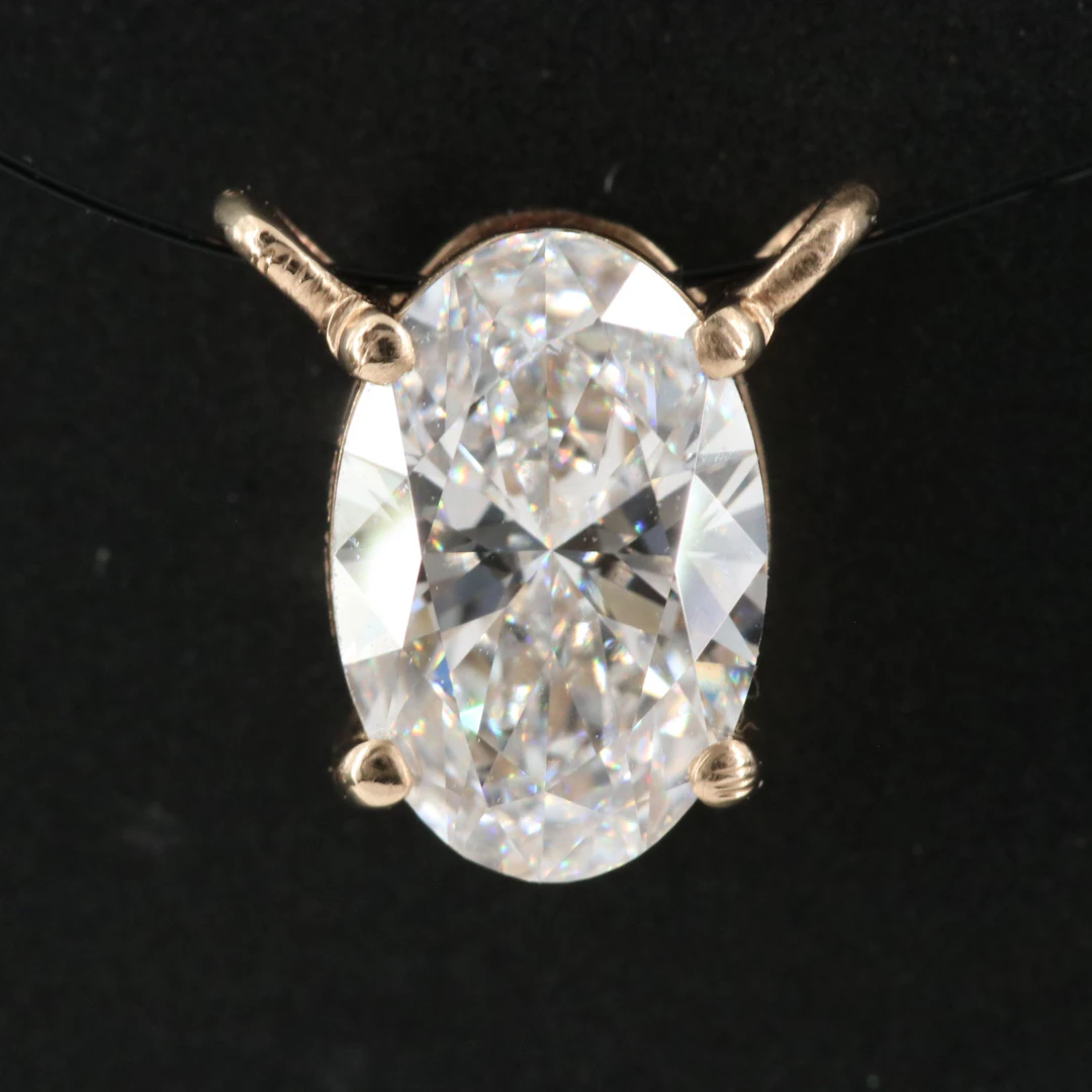 14K Pendant Setting with 1.05 CT Lab Grown Diamond and IGI Report